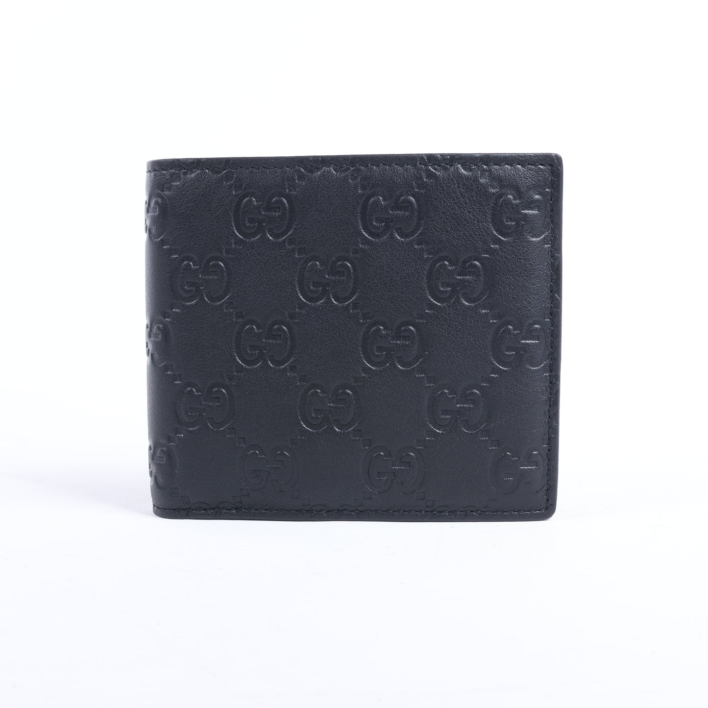 Gucci Guccissima 212185 Kompakte Geldbörse aus Leder in Schwarz