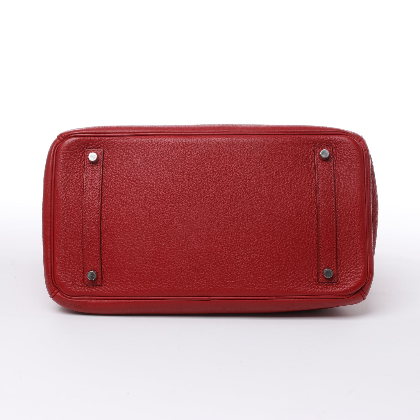 HERMES Birkin 35 Taurillon Clemence Rouge Garance Silberne Metallbeschläge □M: 2009
