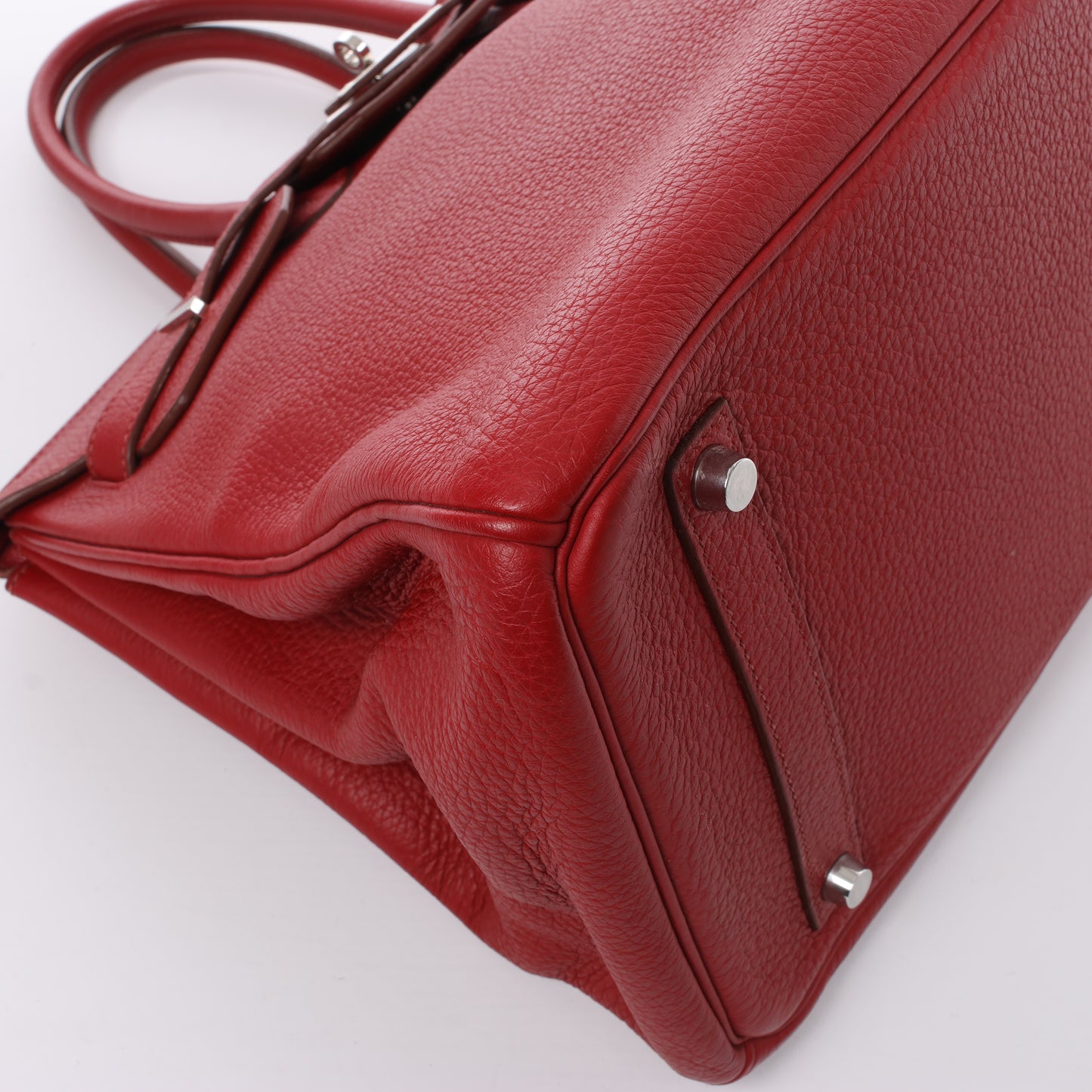 HERMES Birkin 35 Taurillon Clemence Rouge Garance Silberne Metallbeschläge □M: 2009