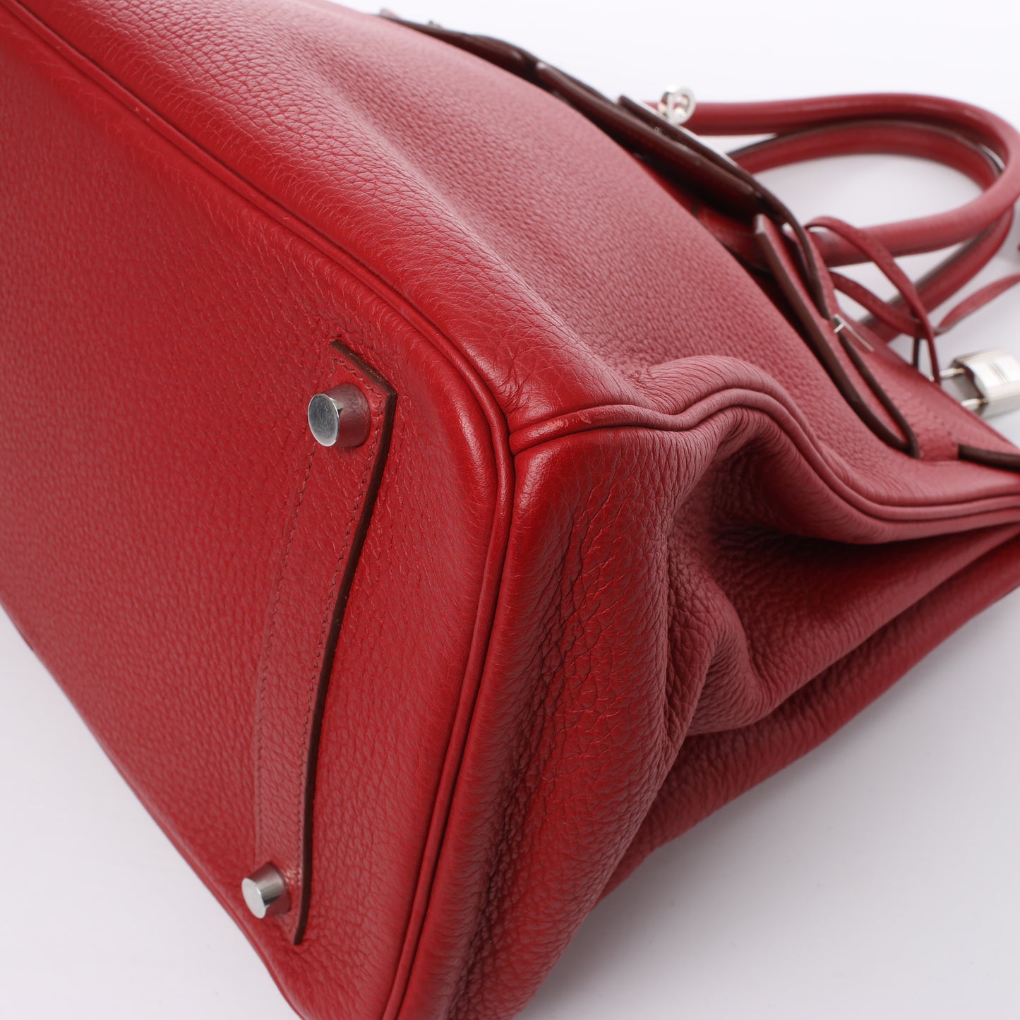 HERMES Birkin 35 Taurillon Clemence Rouge Garance Silberne Metallbeschläge □M: 2009