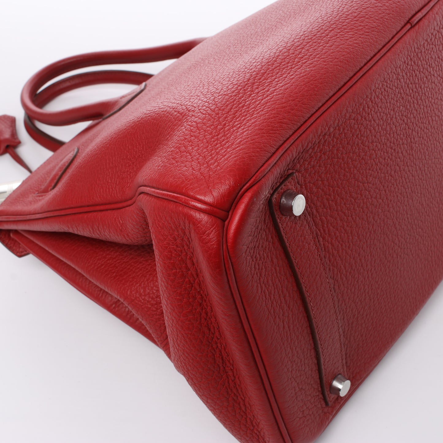 HERMES Birkin 35 Taurillon Clemence Rouge Garance Silberne Metallbeschläge □M: 2009