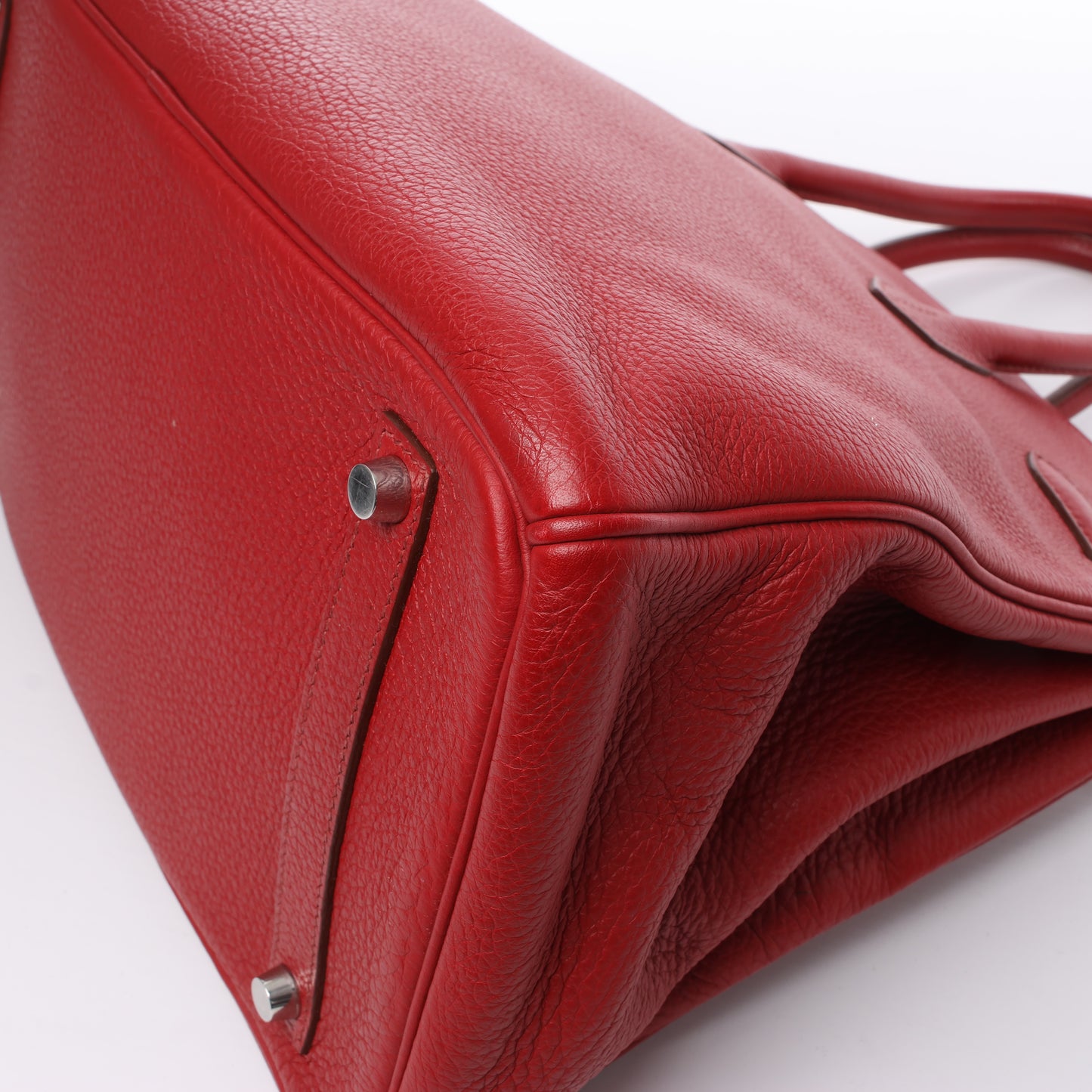 HERMES Birkin 35 Taurillon Clemence Rouge Garance Silberne Metallbeschläge □M: 2009
