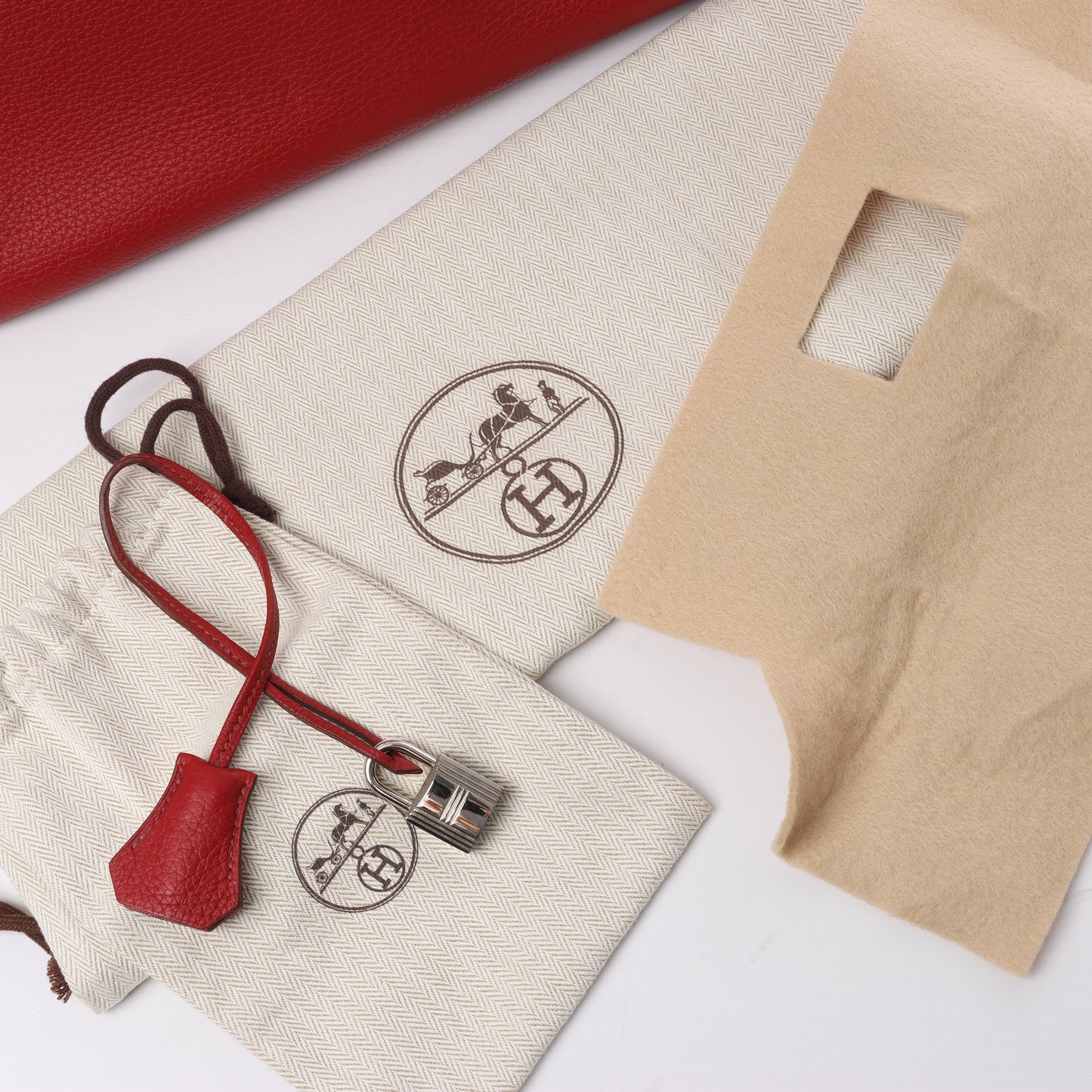 HERMES Birkin 35 Taurillon Clemence Rouge Garance Silberne Metallbeschläge □M: 2009