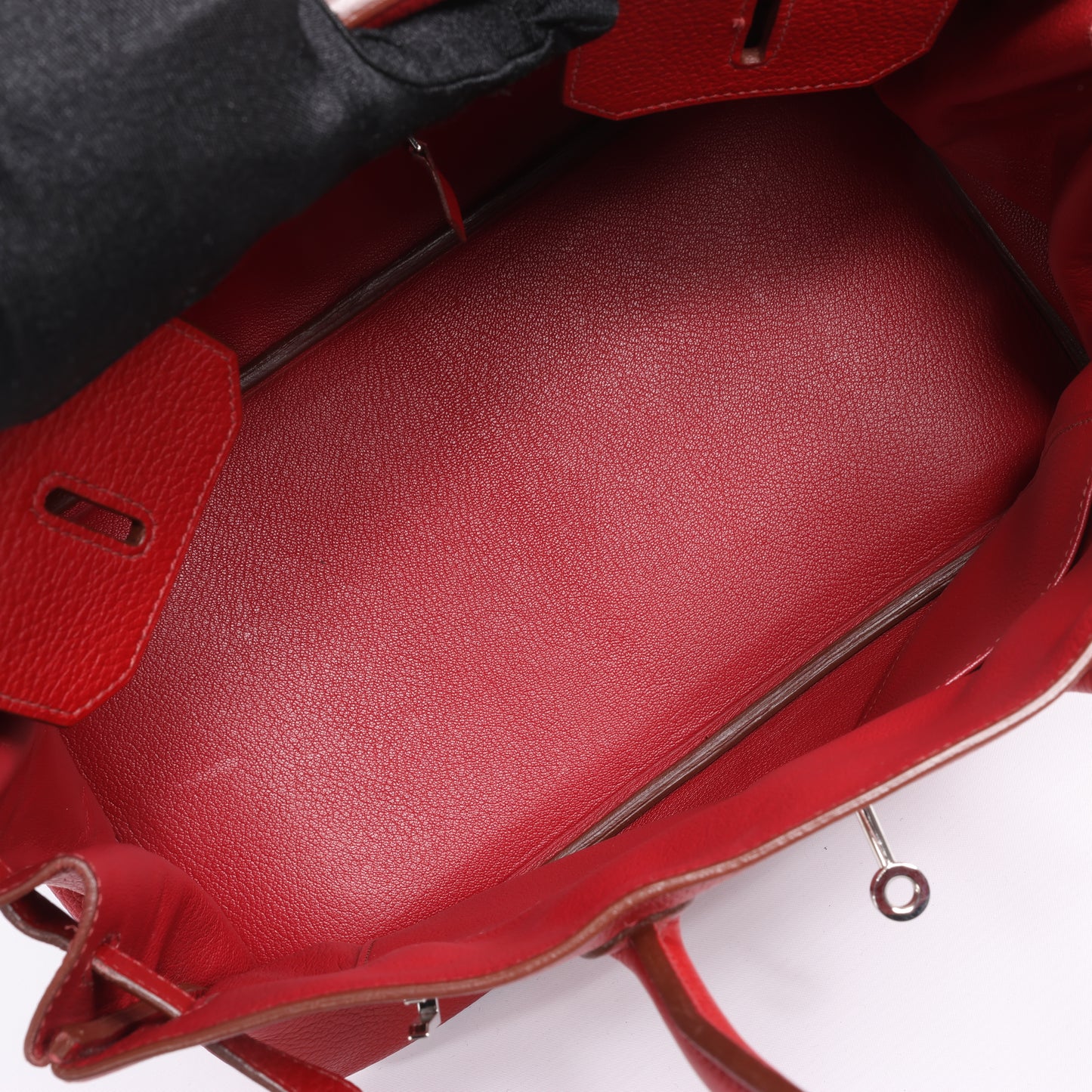 HERMES Birkin 35 Taurillon Clemence Rouge Garance Silberne Metallbeschläge □M: 2009