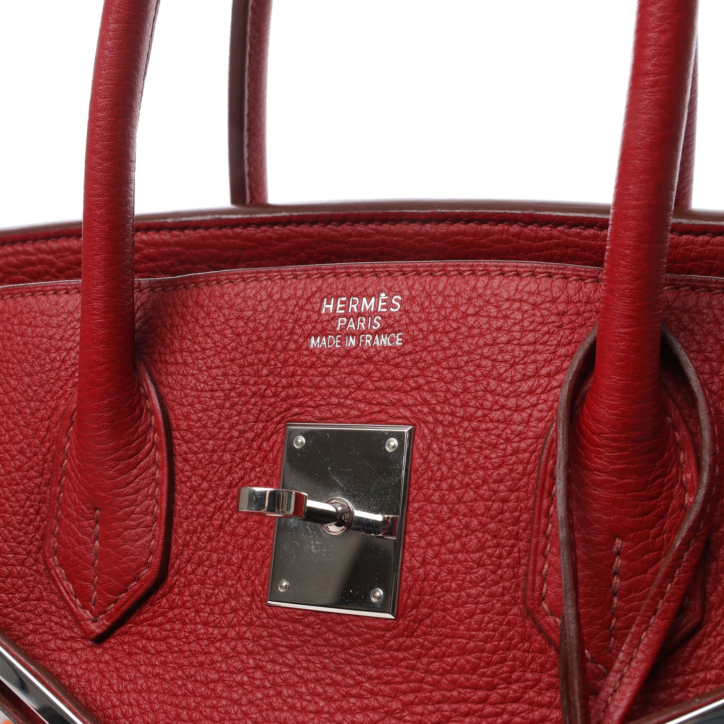 HERMES Birkin 35 Taurillon Clemence Rouge Garance Silberne Metallbeschläge □M: 2009