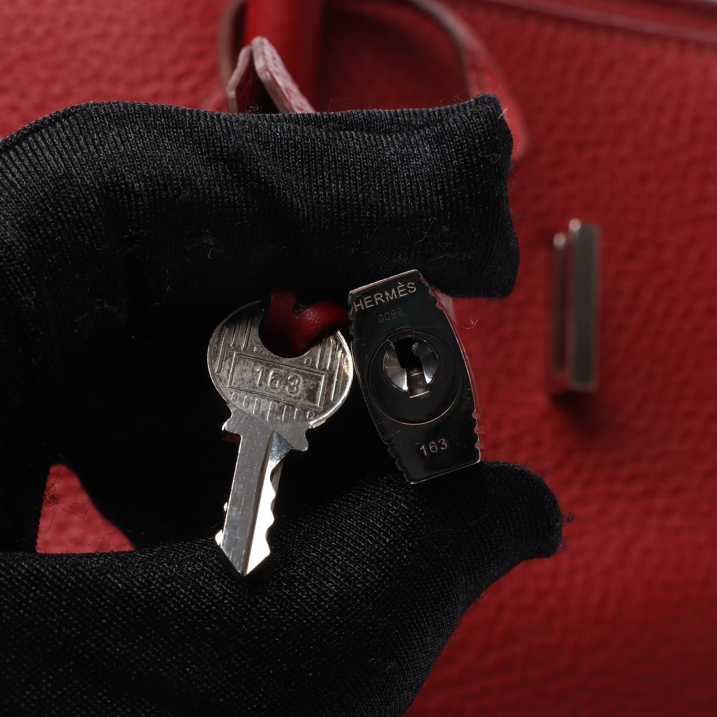 HERMES Birkin 35 Taurillon Clemence Rouge Garance Silberne Metallbeschläge □M: 2009