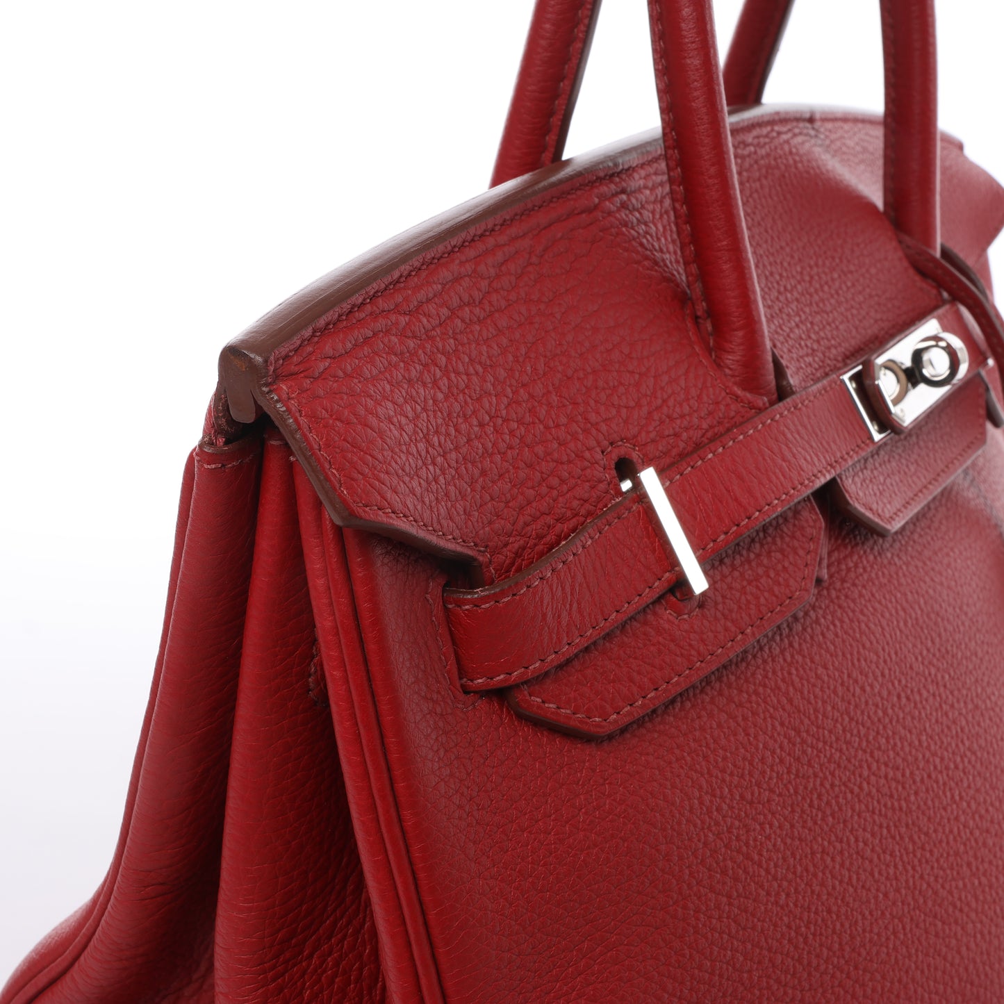 HERMES Birkin 35 Taurillon Clemence Rouge Garance Silberne Metallbeschläge □M: 2009