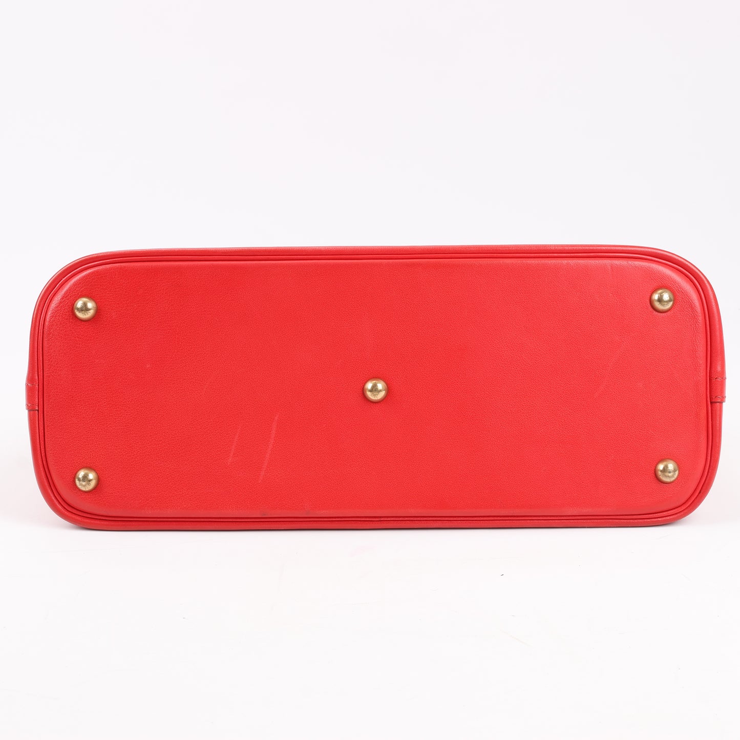 HERMES Bolide 35 Box Leder in Rouge Vif Gold Metallbeschläge ○W:1993