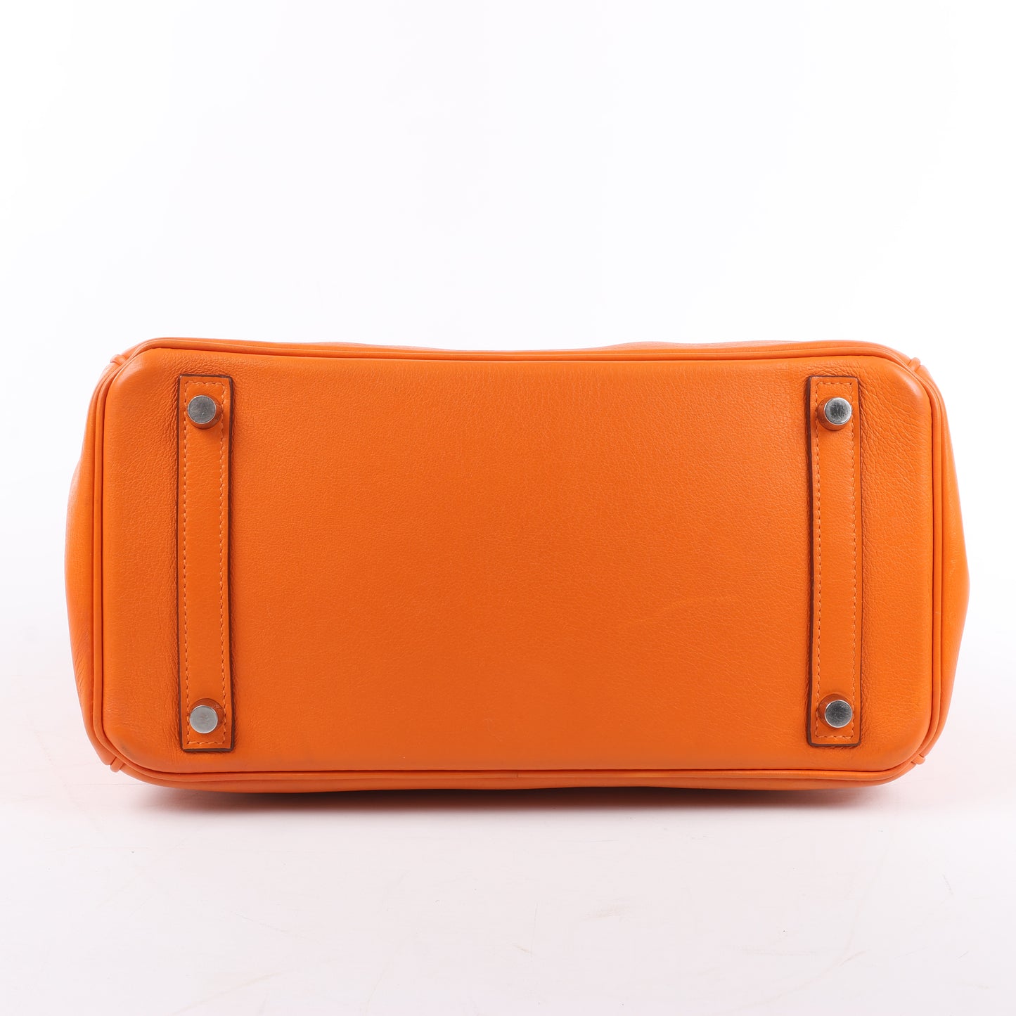 HERMES Birkin 30 Veau Swift Orange Silber Metallbeschläge Handtasche □J: 2006