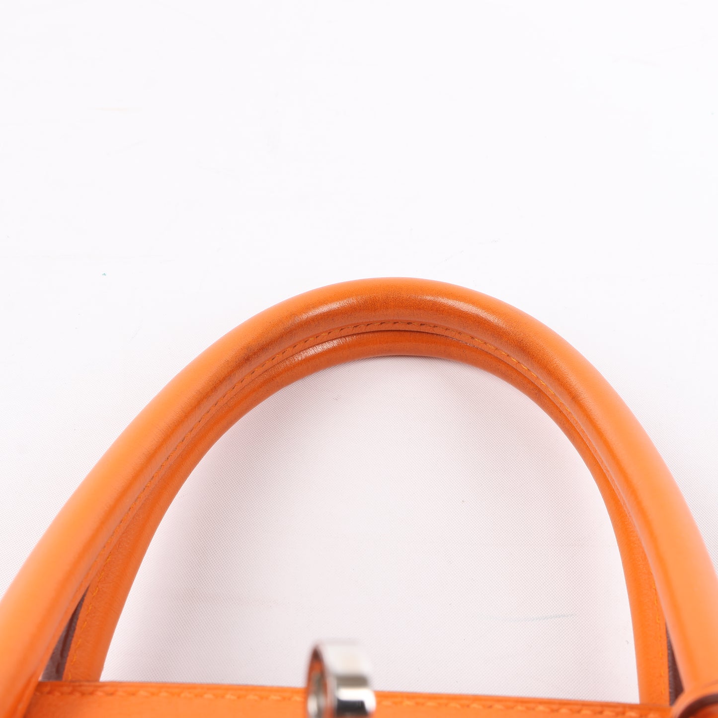 HERMES Birkin 30 Veau Swift Orange Silber Metallbeschläge Handtasche □J: 2006