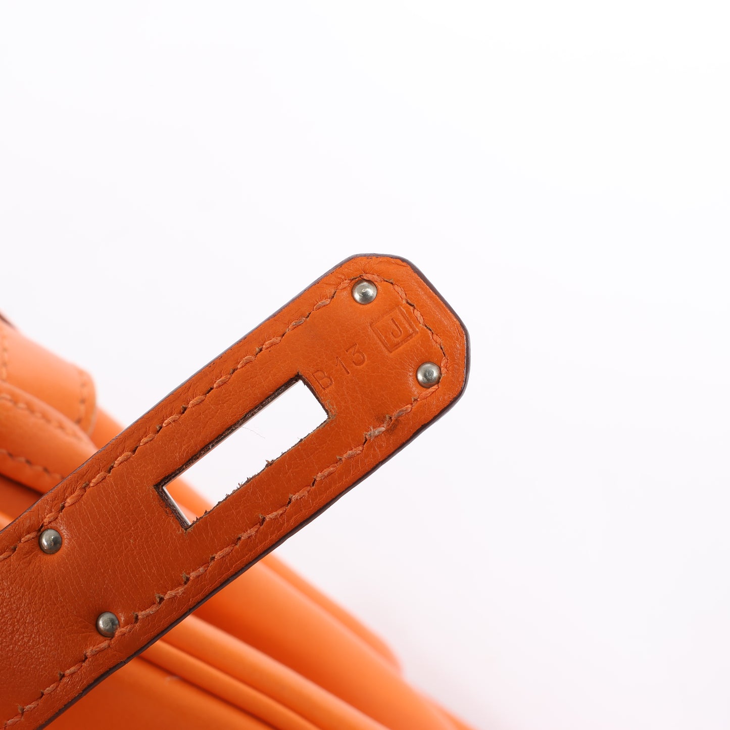 HERMES Birkin 30 Veau Swift Orange Silber Metallbeschläge Handtasche □J: 2006