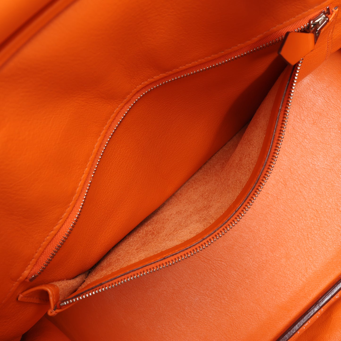HERMES Birkin 30 Veau Swift Orange Silber Metallbeschläge Handtasche □J: 2006