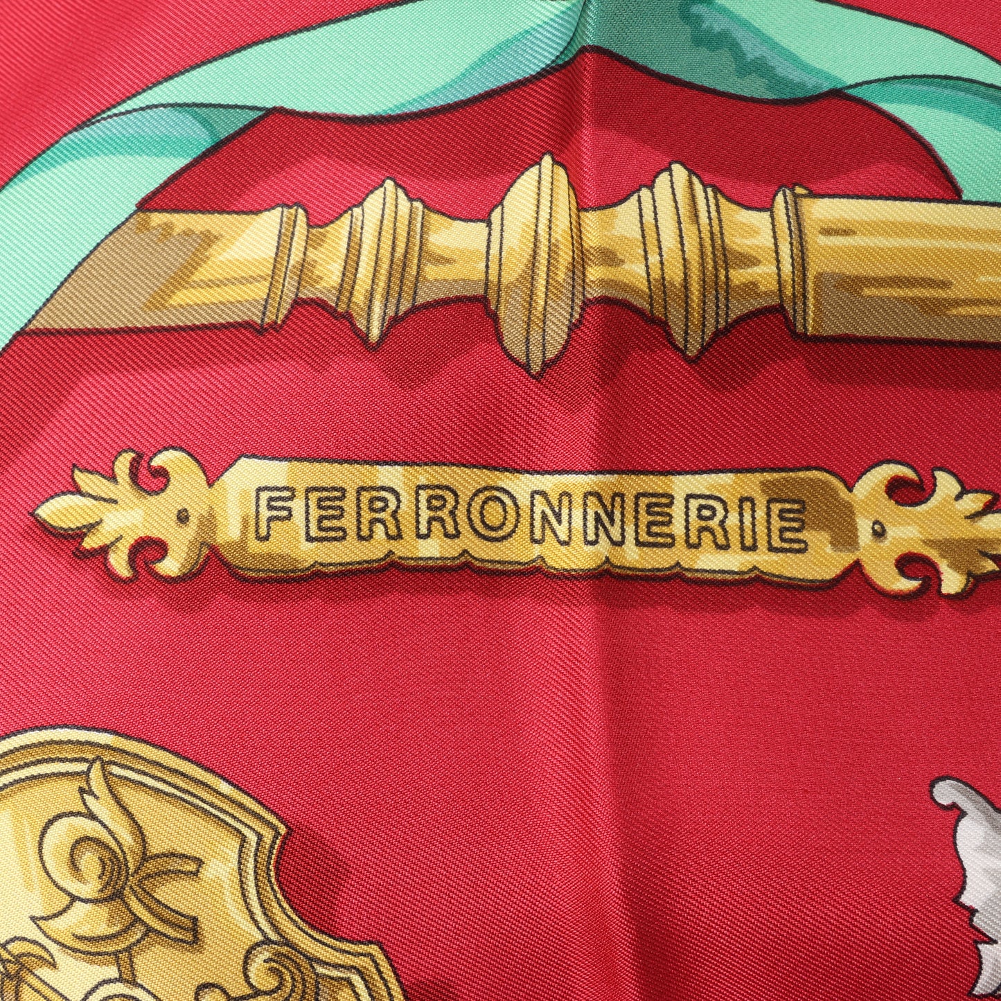 Hermès Carré 90 "Ferronnerie" 100% Silk Scarf in Red