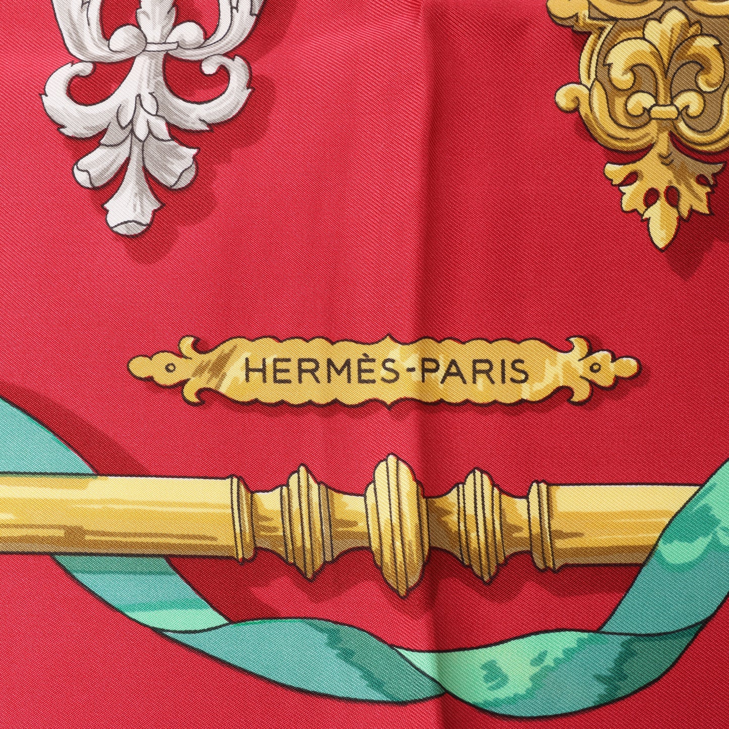 Hermès Carré 90 "Ferronnerie" 100% Silk Scarf in Red
