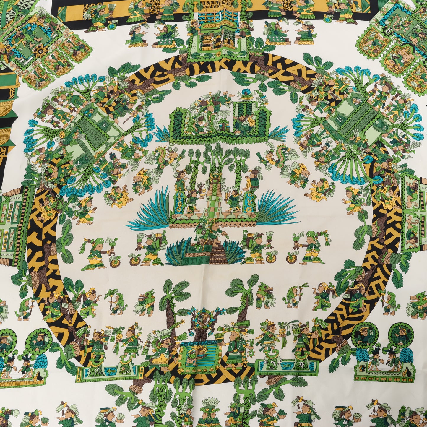 Hermès Carré 90 "ASTRES et SOLEILS" 100% Silk Scarf in Green