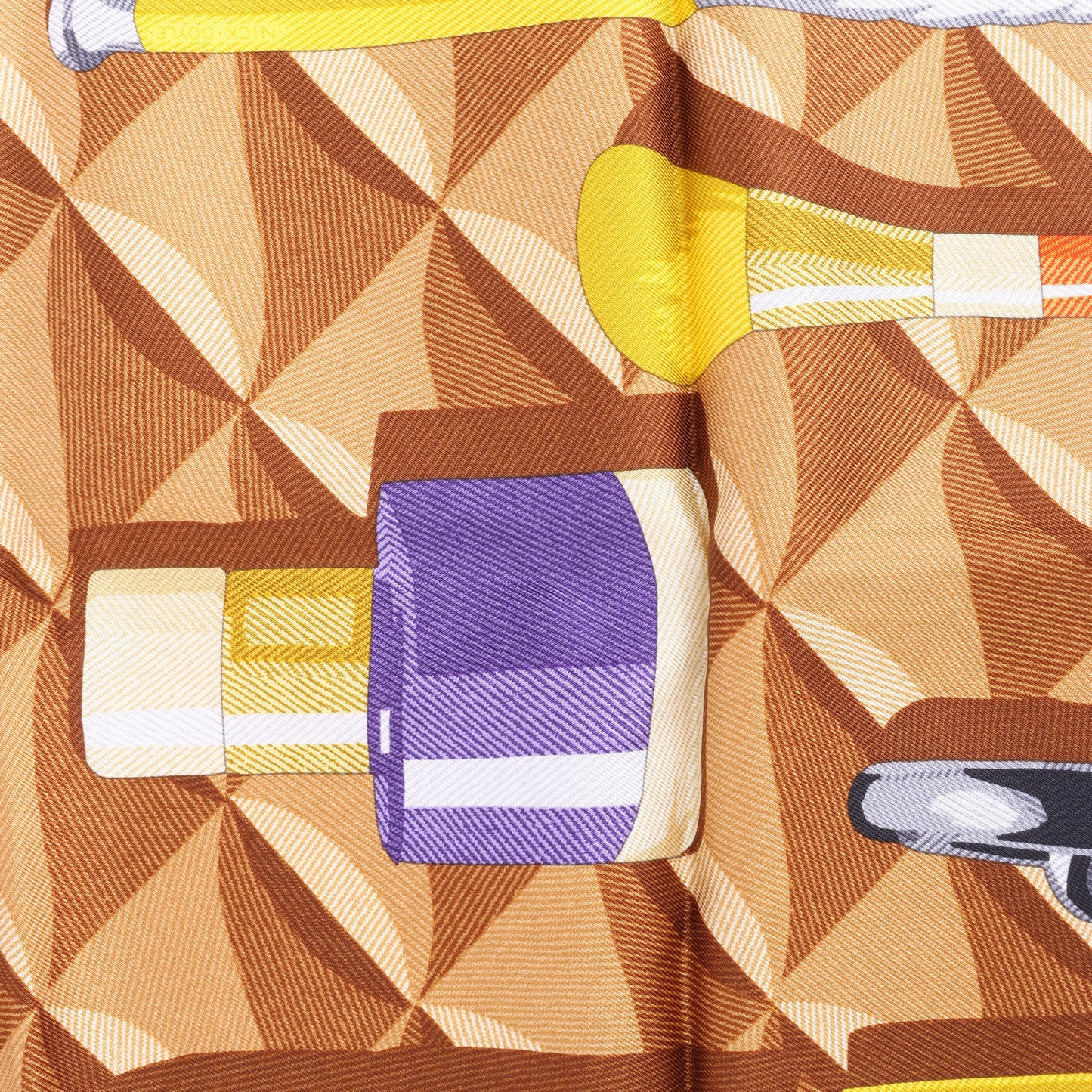 Hermès Carré 90 „BEAUTE COMPOSEE“ Seidentaschentuch in Orange