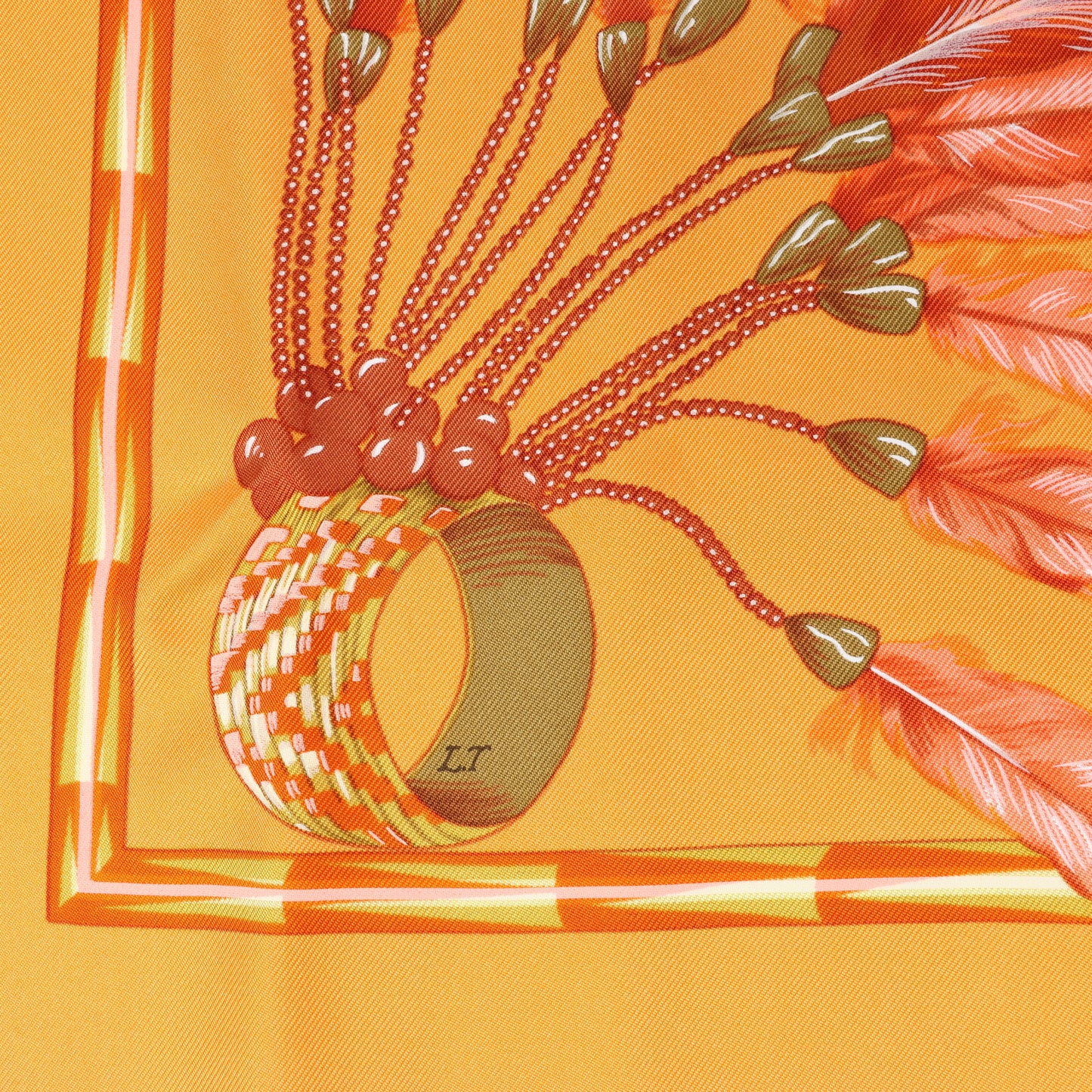 Hermès Carré 90 "BRAZIL" 100% Silk Scarf in Orange