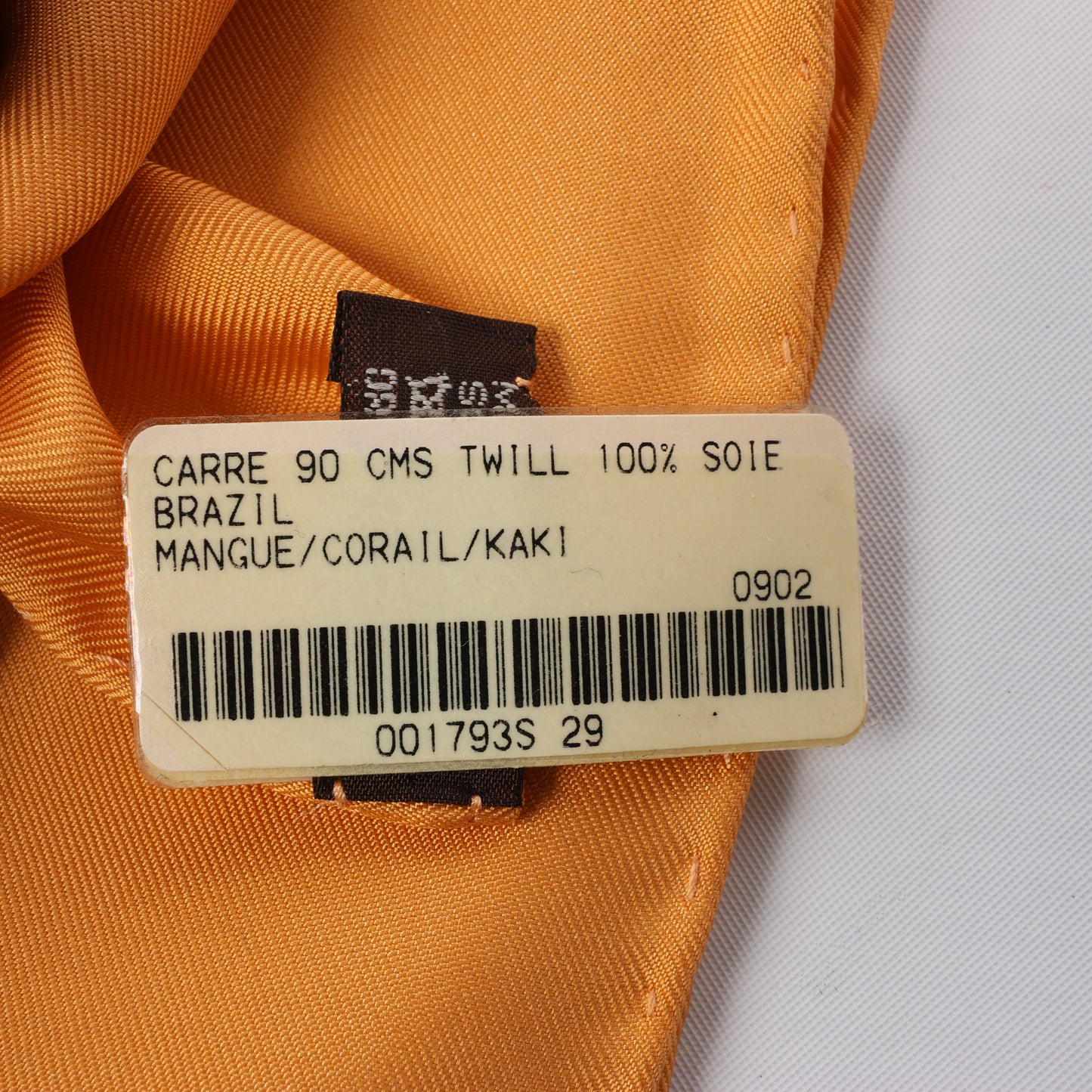 Hermès Carré 90 "BRAZIL" 100% Silk Scarf in Orange