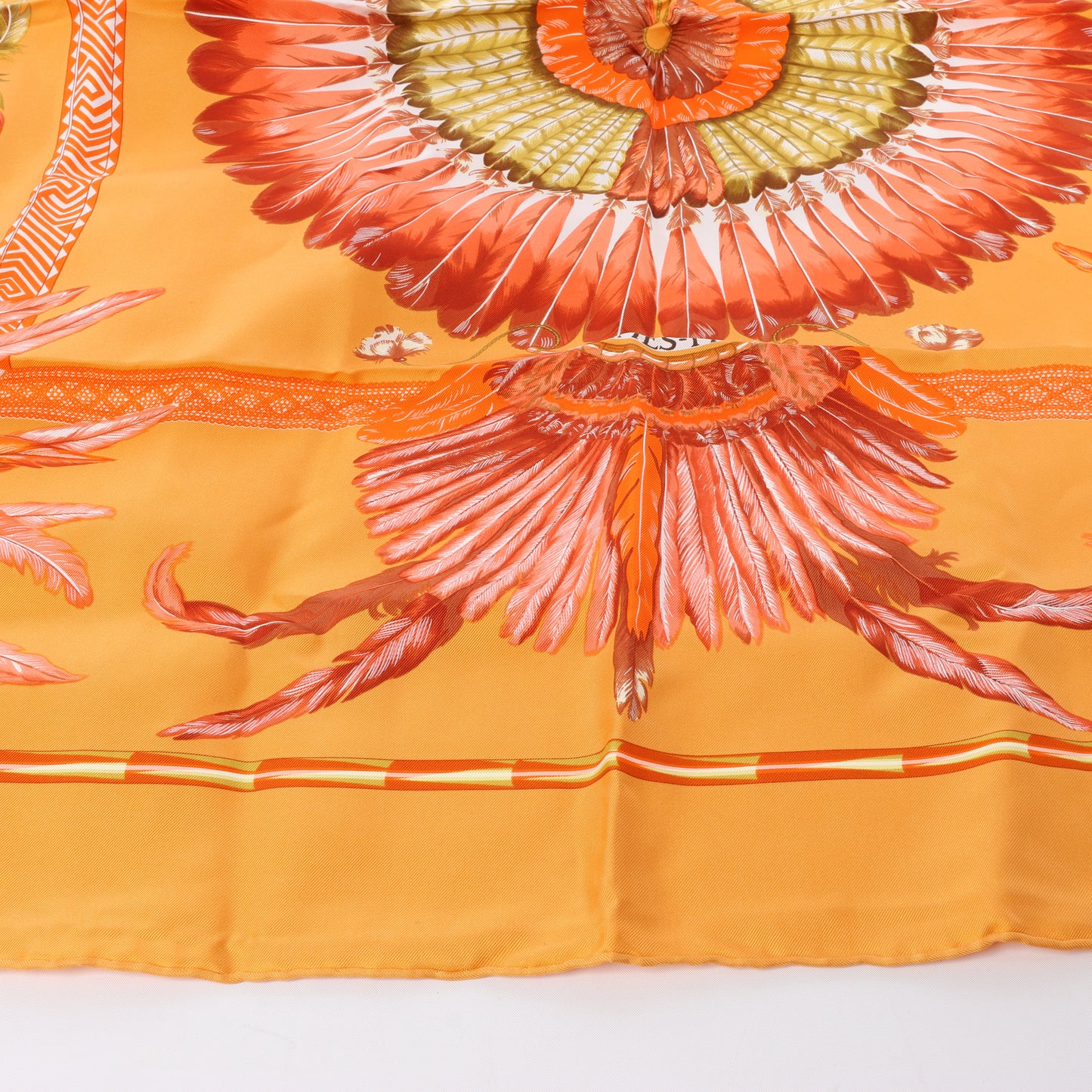 Hermès Carré 90 "BRAZIL" 100% Silk Scarf in Orange