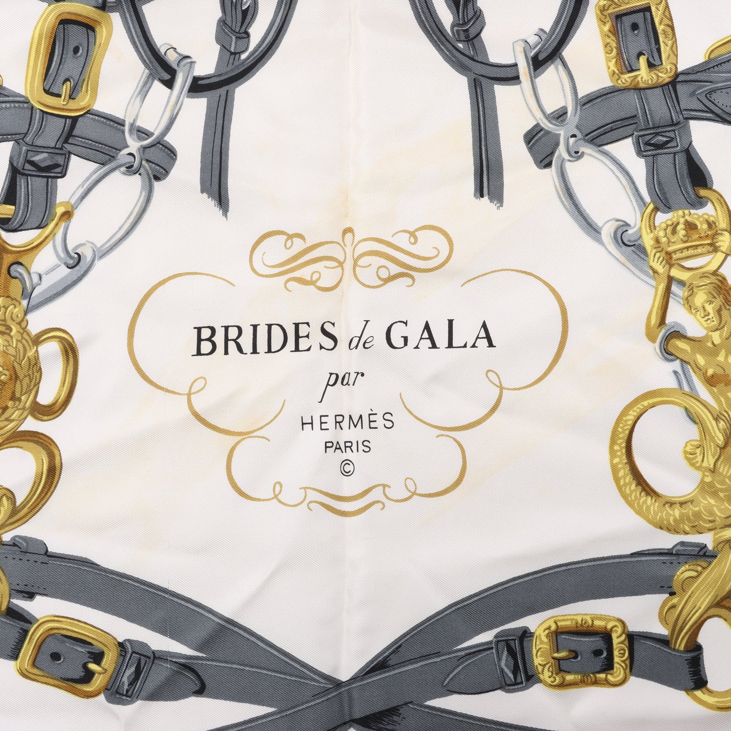 Hermès Carré 90 „BRIDES de GALA“ 100% Seidenschal in Rot
