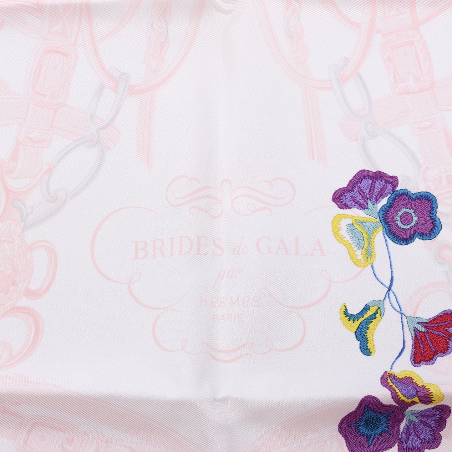 Hermès Carré 90 „BRIDES de GALA“ 100% Seidentuch in Weiß
