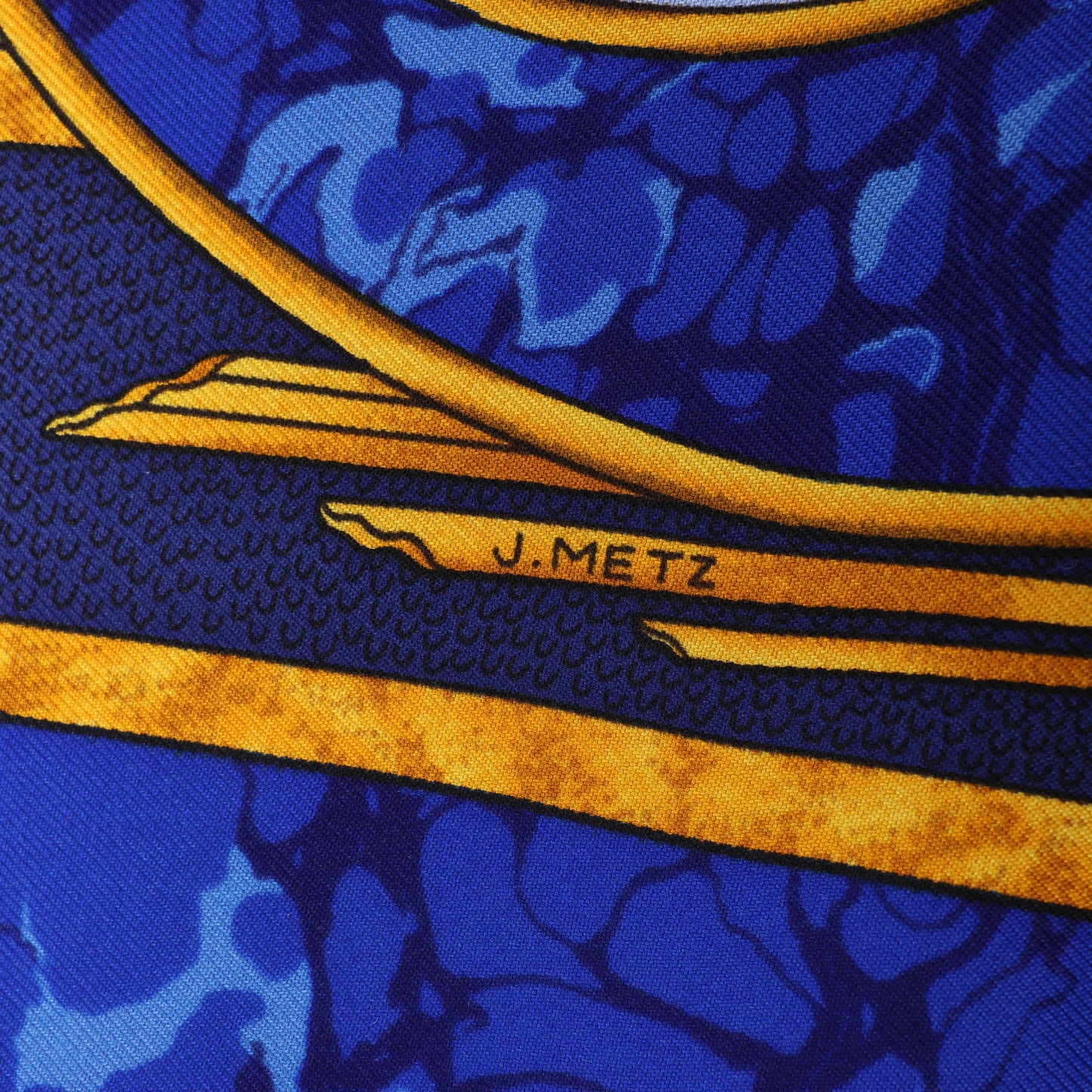 Hermès Carré 90 "CARPE DIEM" 100% Silk Scarf in Blue