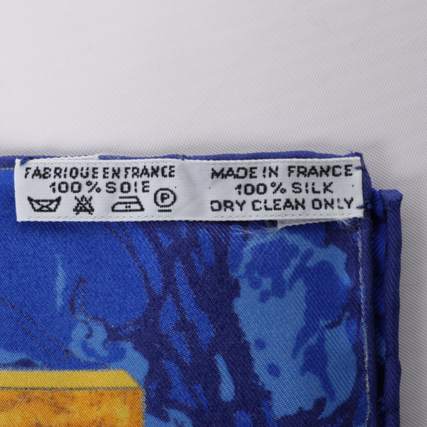 Hermès Carré 90 "CARPE DIEM" 100% Silk Scarf in Blue