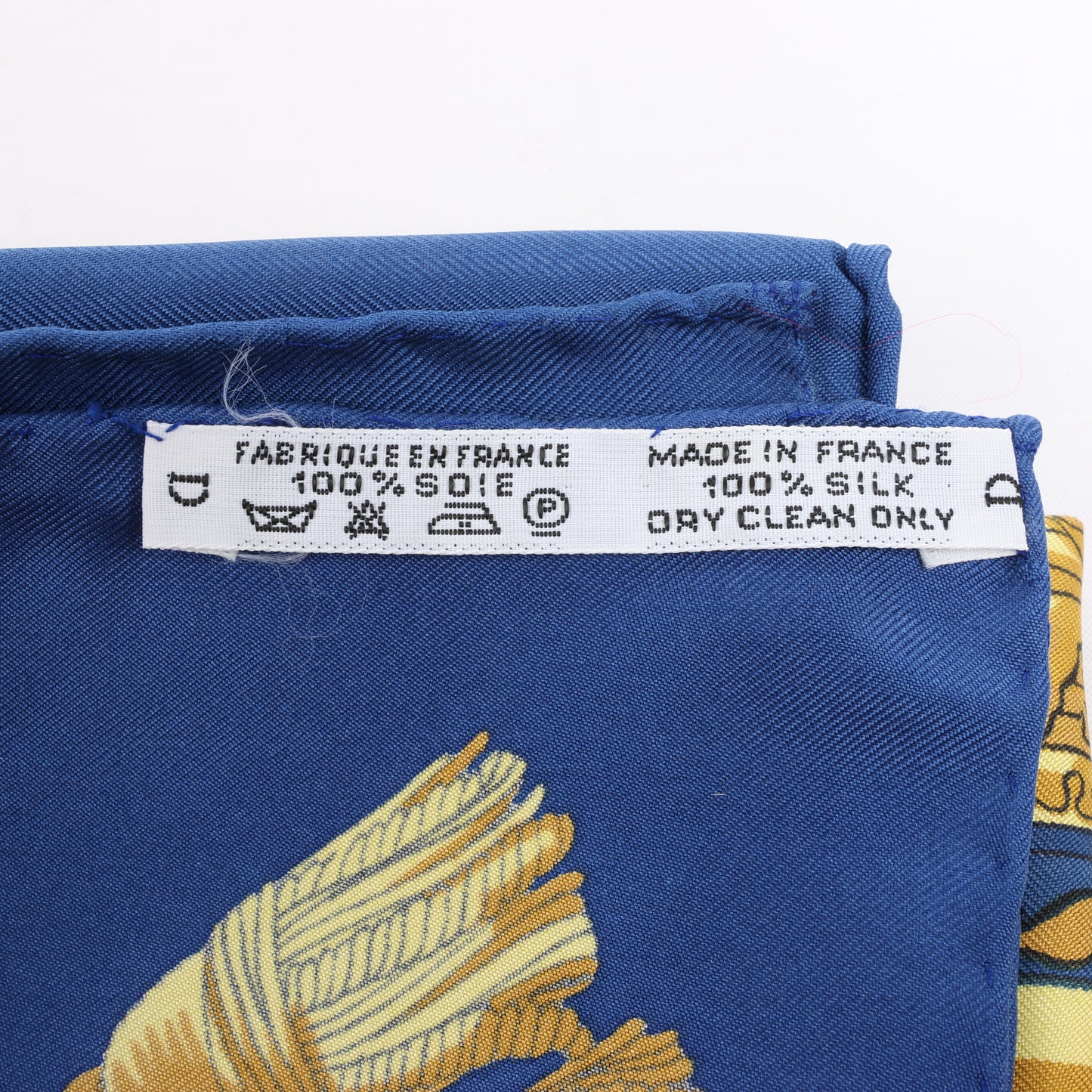 Hermès Carré 90 "Vue du Carrosse de la Galère La Réale" 100% Silk Scarf in Blue