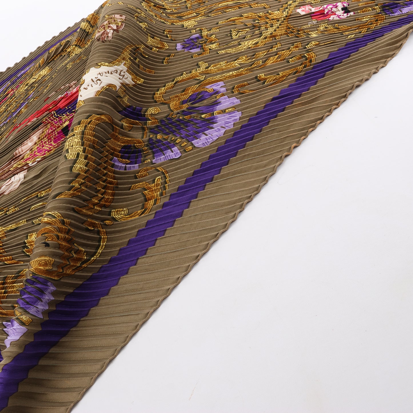 Hermès Carré 90 "Cheval Turc" 100% Silk Scarf in Khaki
