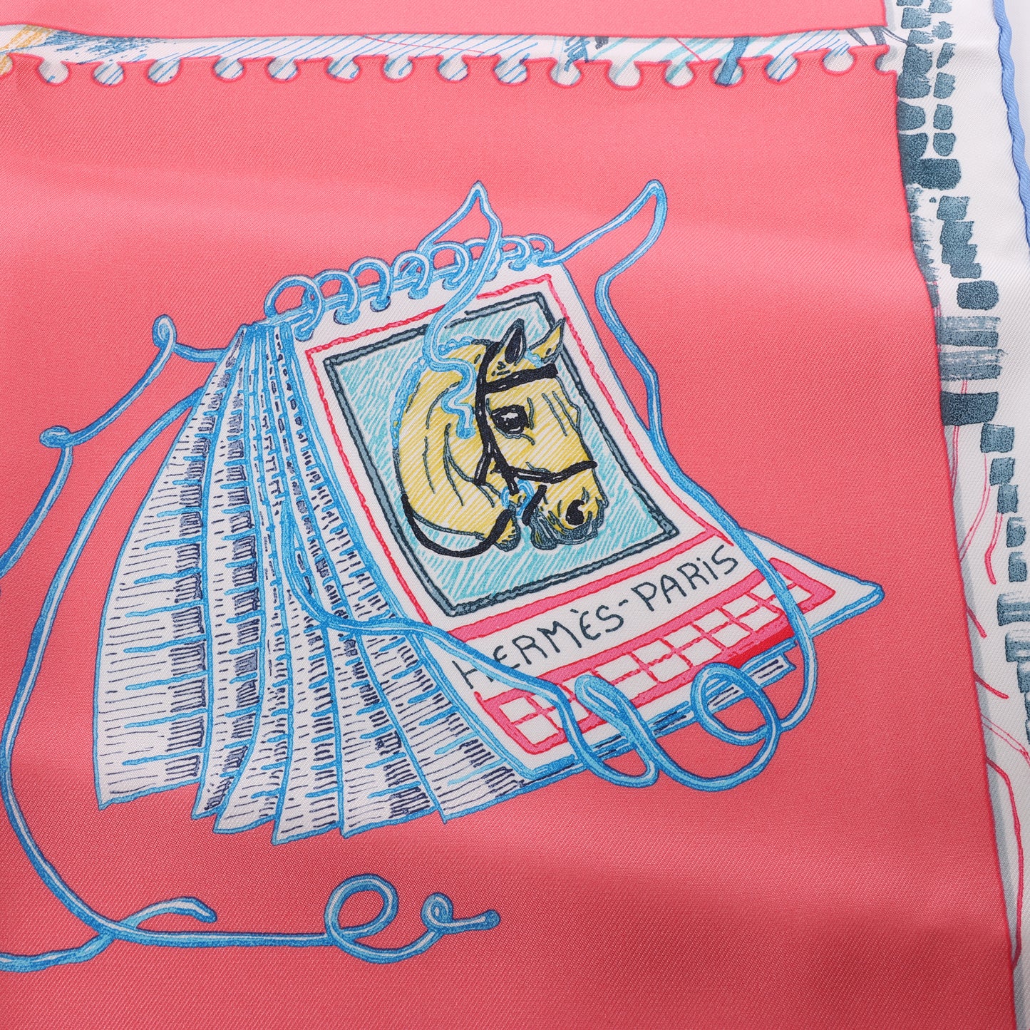 Hermès Carré 90 "Chevaloscope" 100% Silk Scarf in Pink