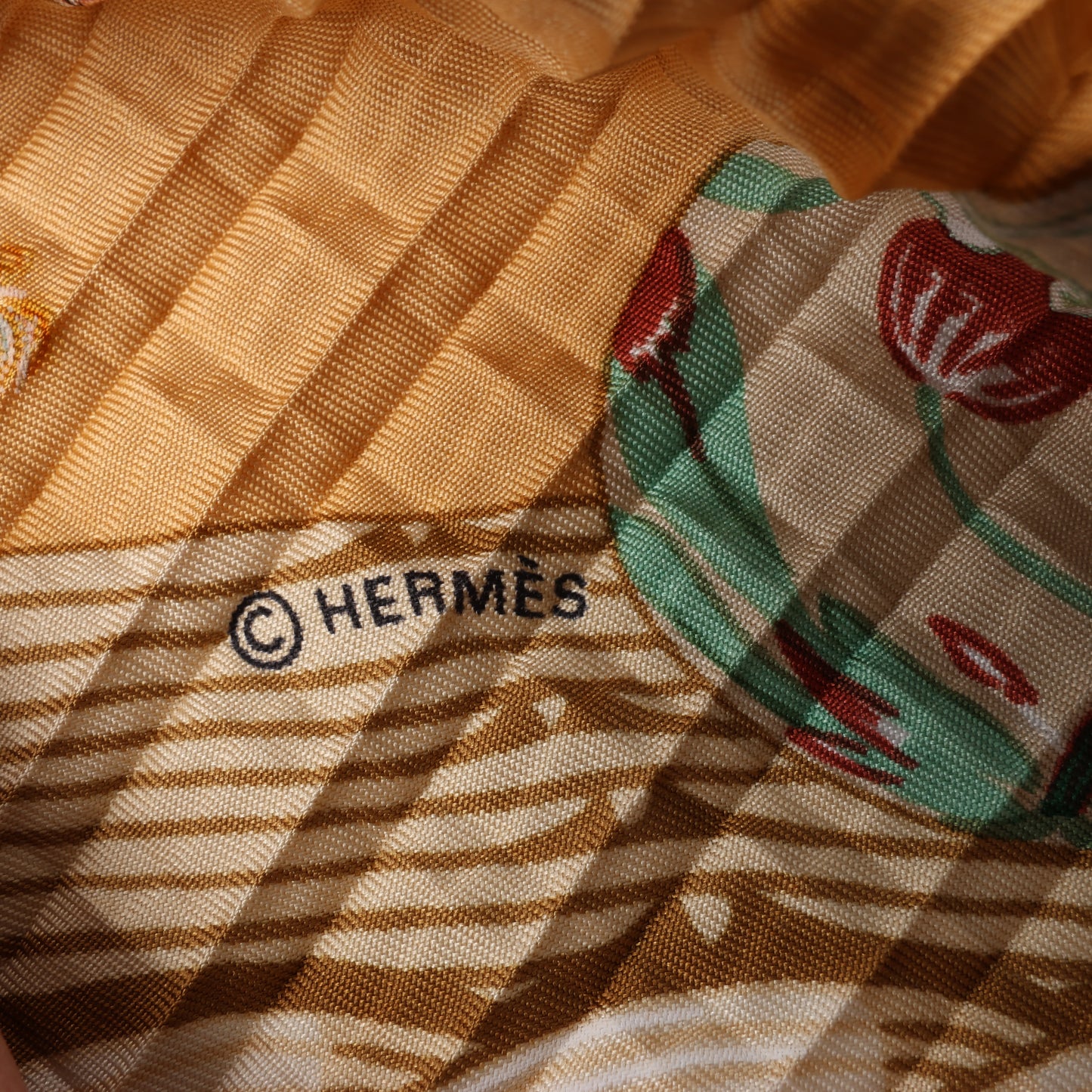Hermès Carré 90 "Couvee D Hermes" 100% Silk Scarf in Brown