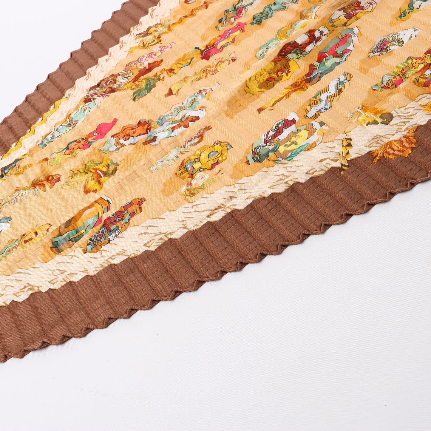 Hermès Carré 90 "Couvee D Hermes" 100% Silk Scarf in Brown