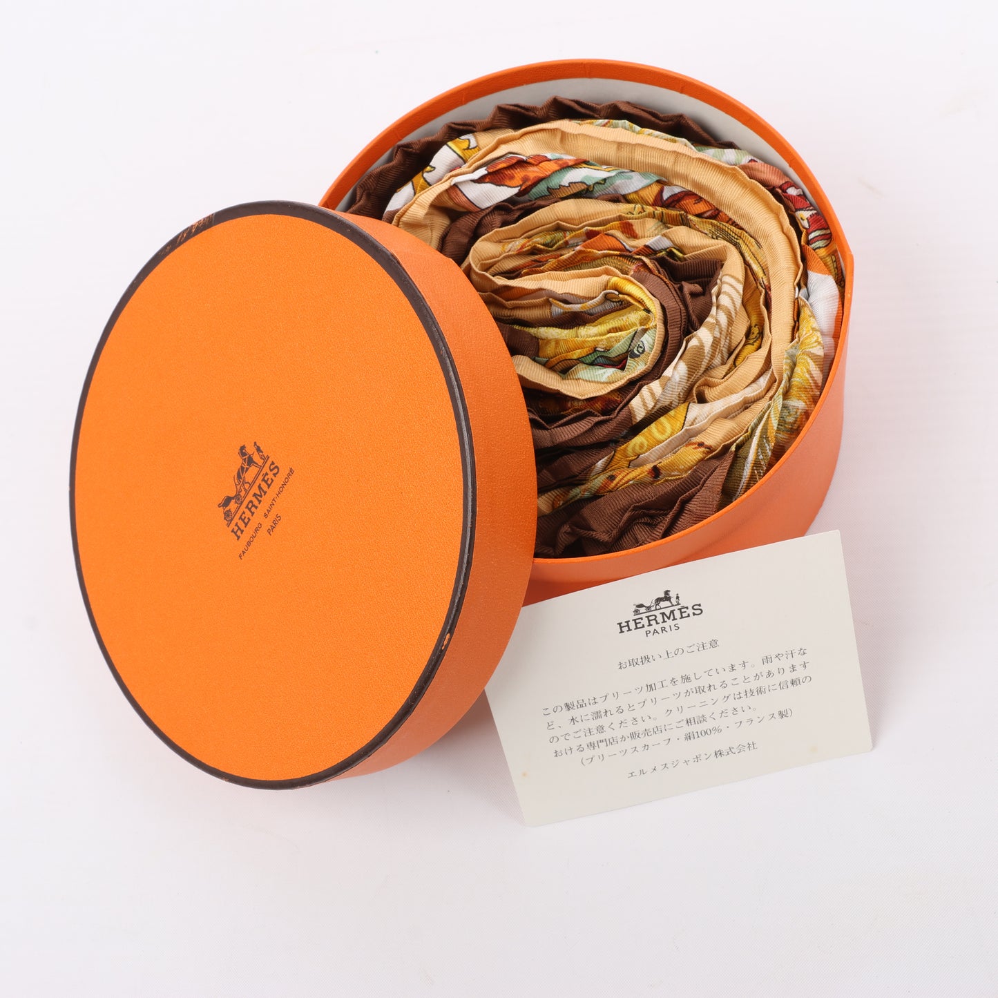 Hermès Carré 90 "Couvee D Hermes" 100% Silk Scarf in Brown