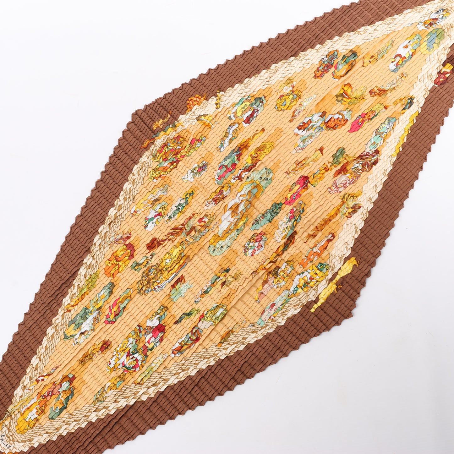 Hermès Carré 90 "Couvee D Hermes" 100% Silk Scarf in Brown
