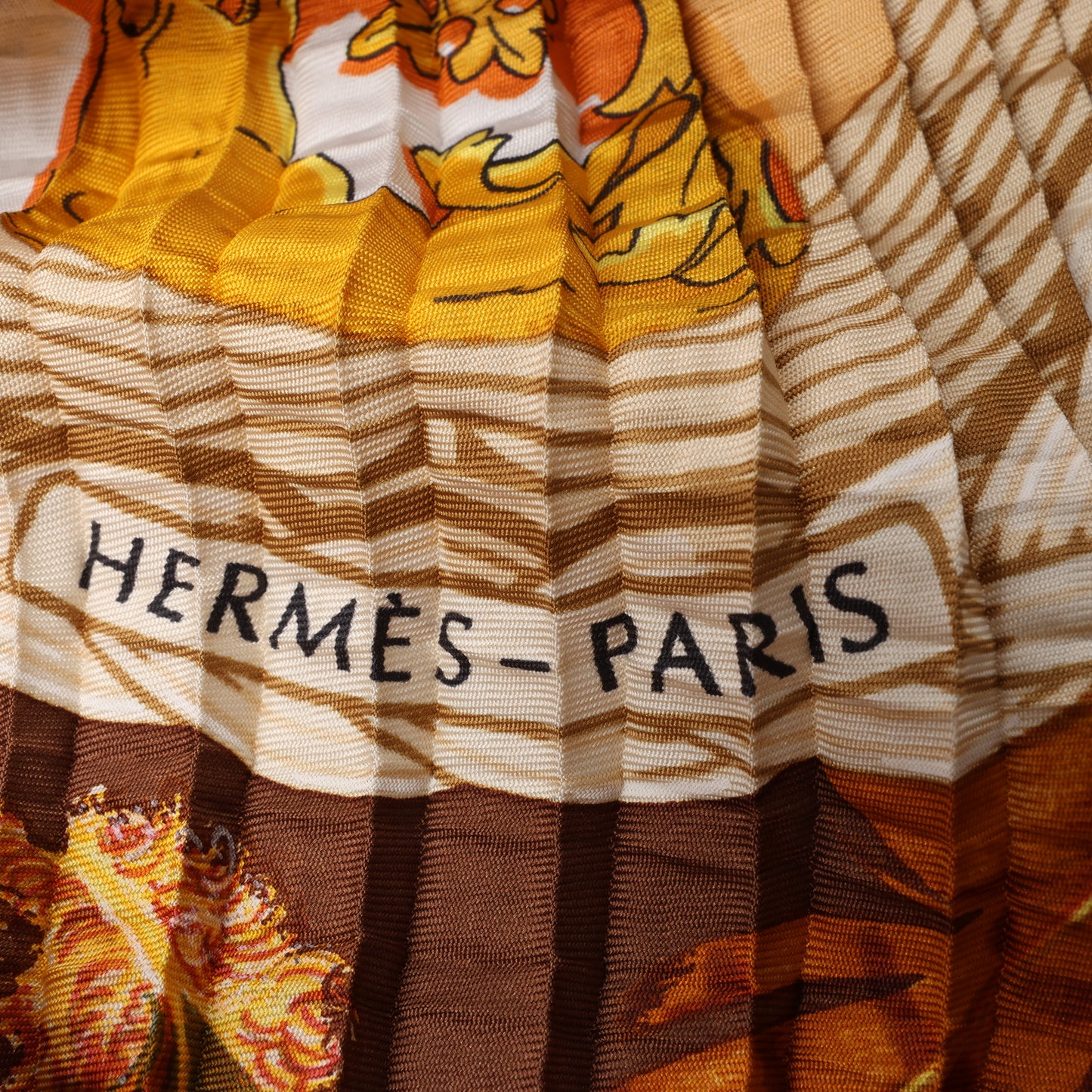 Hermès Carré 90 "Couvee D Hermes" 100% Silk Scarf in Brown
