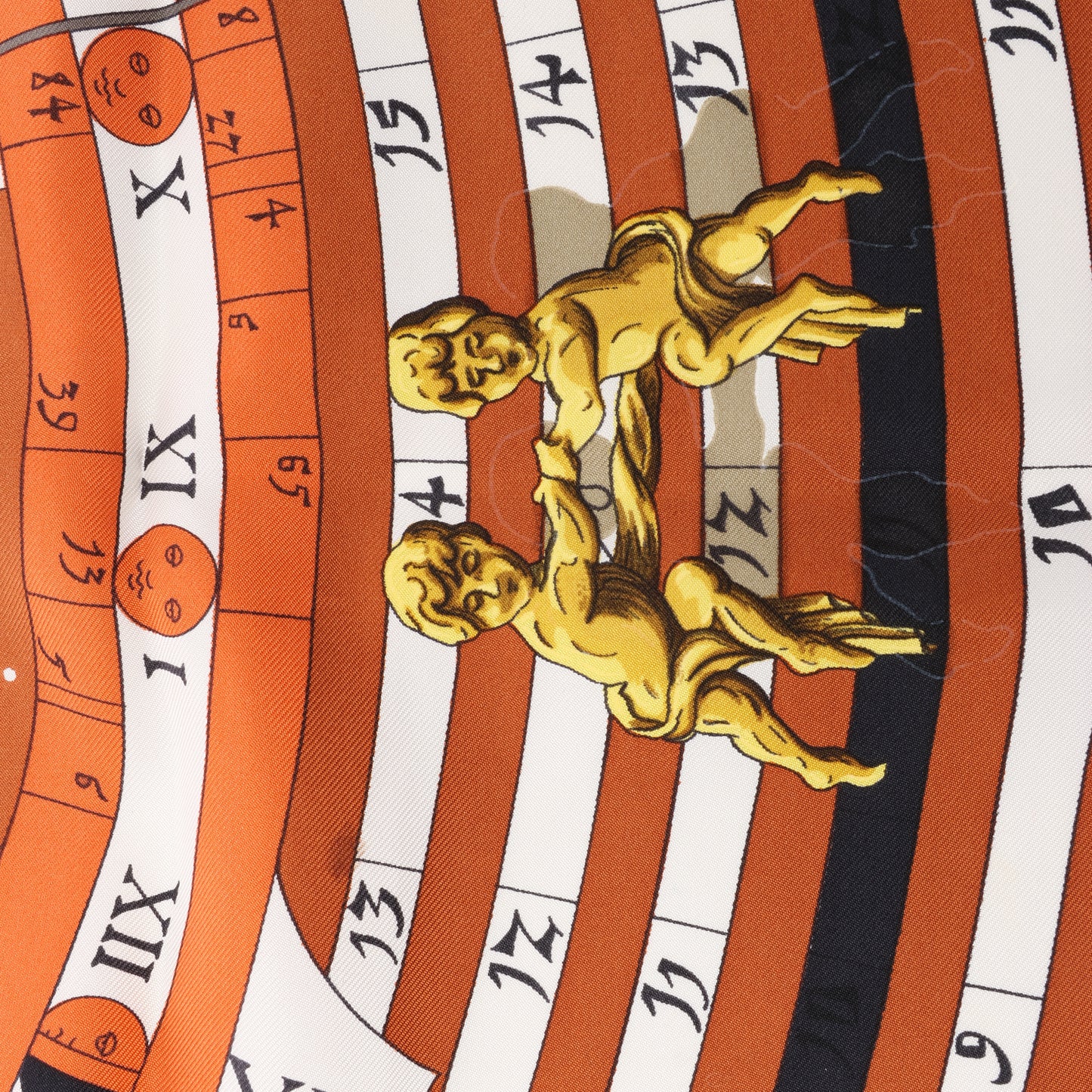 Hermès Carré 90 „ DIES ET HORE“ Seidentaschentuch in Schwarz