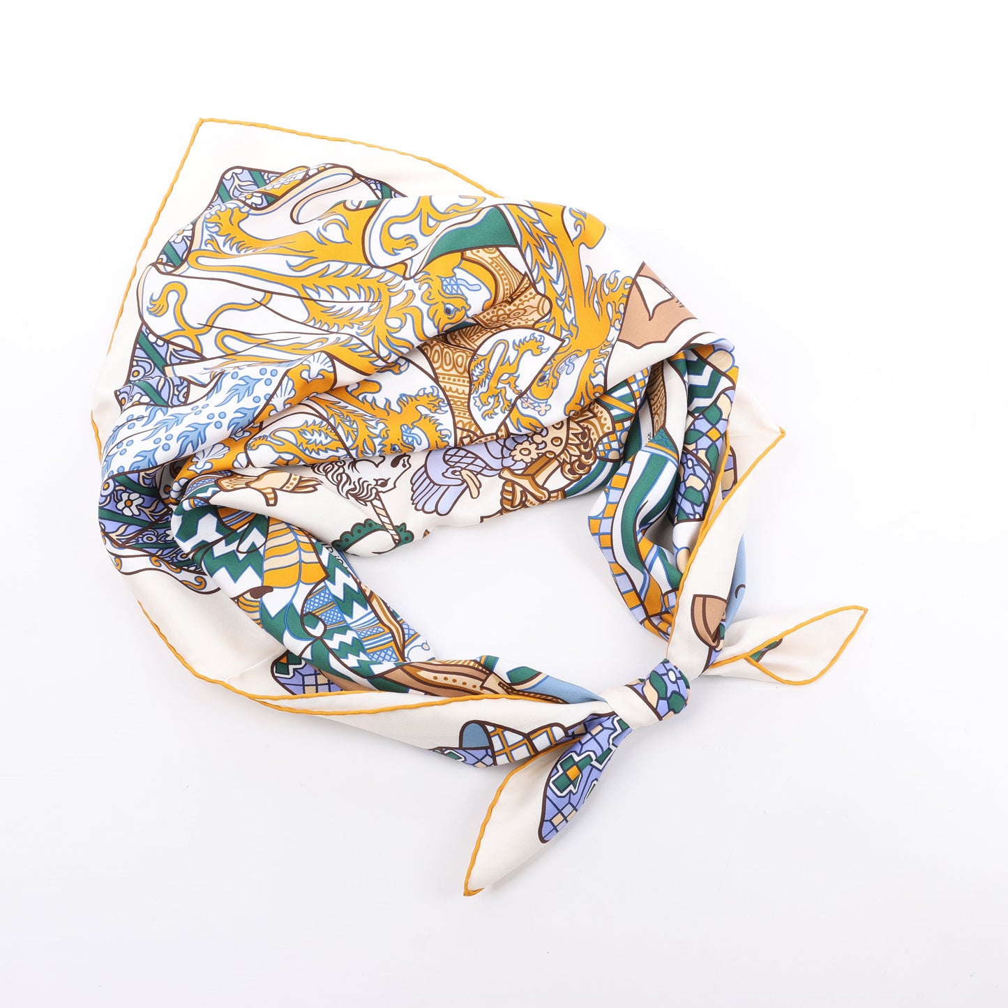 Hermès Carré 90 "DUELS ONIRIQUES" 100% Silk Scarf in Multicolor