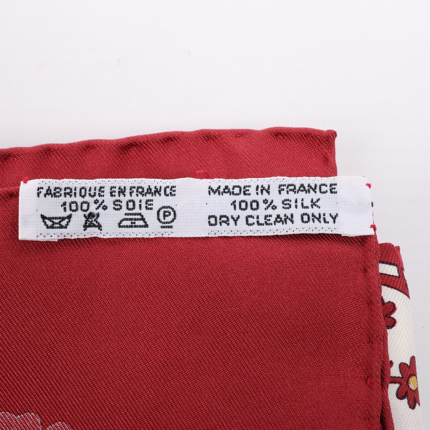 Hermès Carré 90 "Decoupages" 100% Silk Scarf in Red