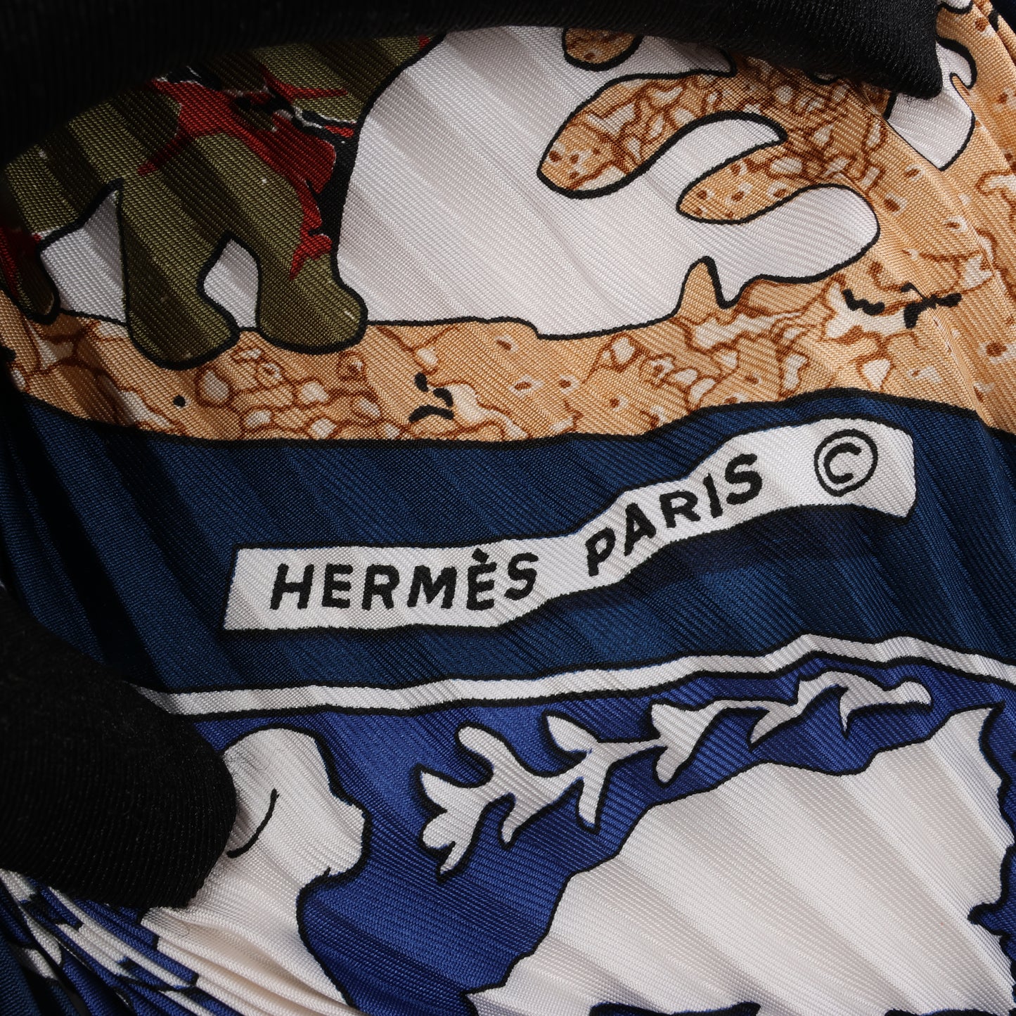 Hermès Carré 90 "EARLY AMERICA" 100% Silk Scarf in Navy