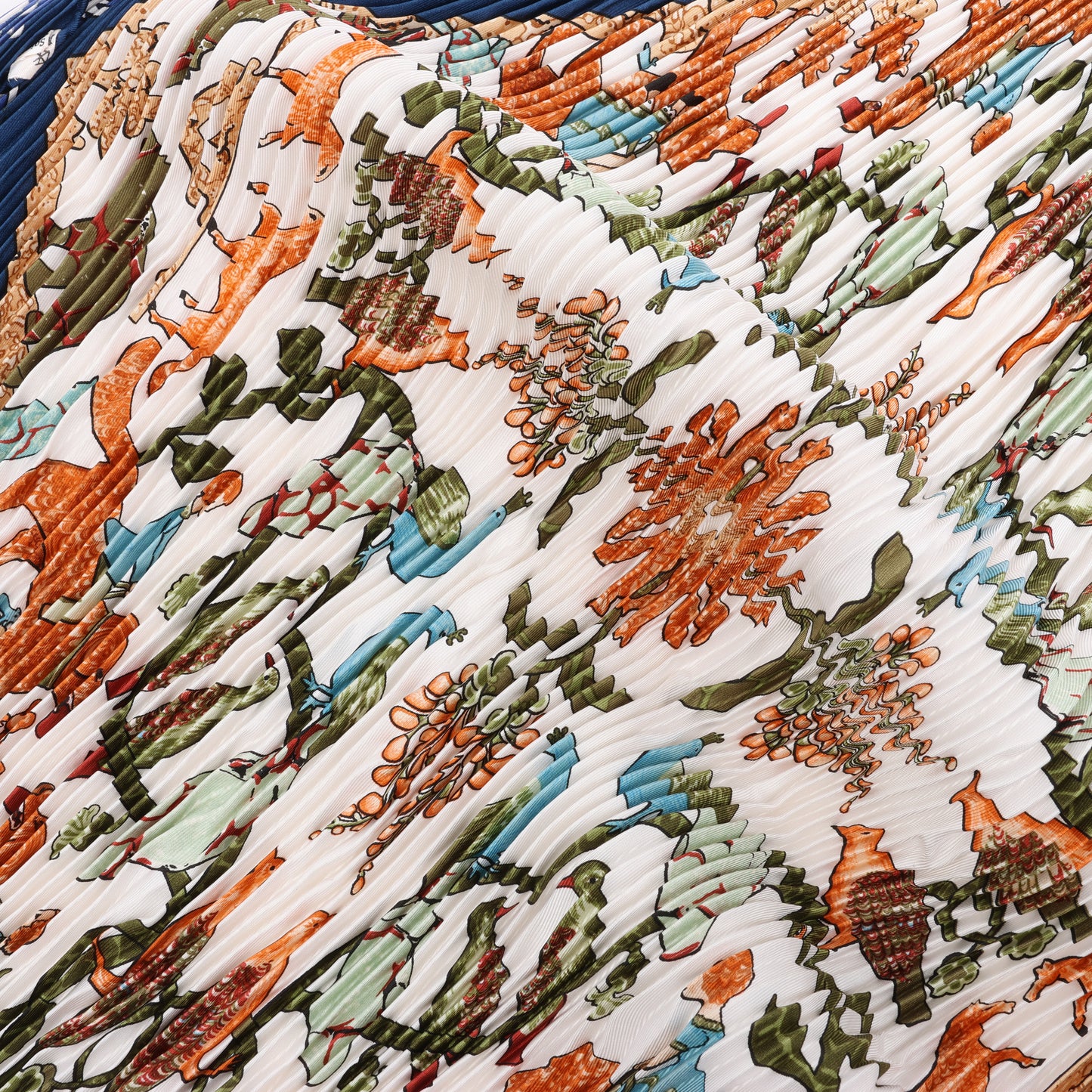 Hermès Carré 90 "EARLY AMERICA" 100% Silk Scarf in Navy