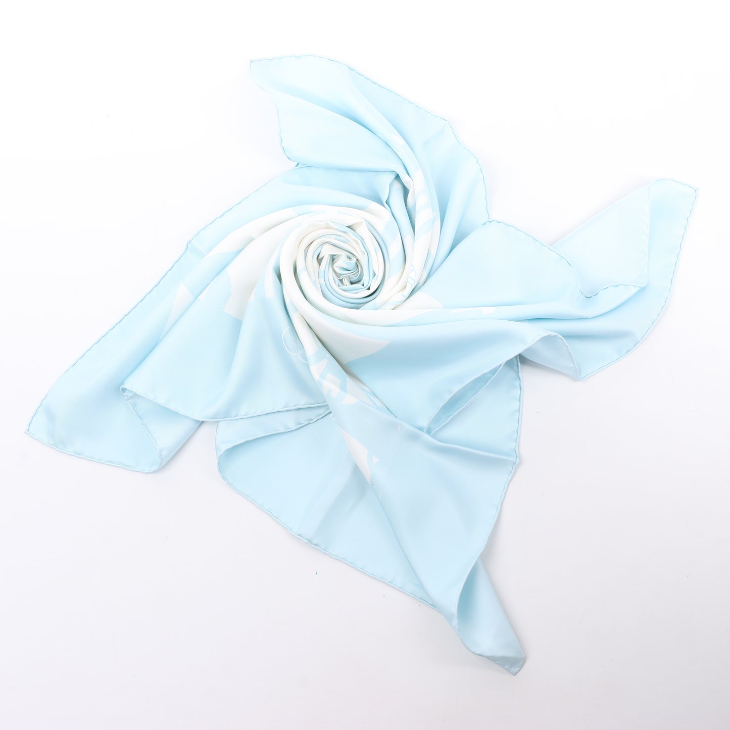 Hermès Carré 90 „EN DESORDRE“ Schal aus 100 % Seide in Blau