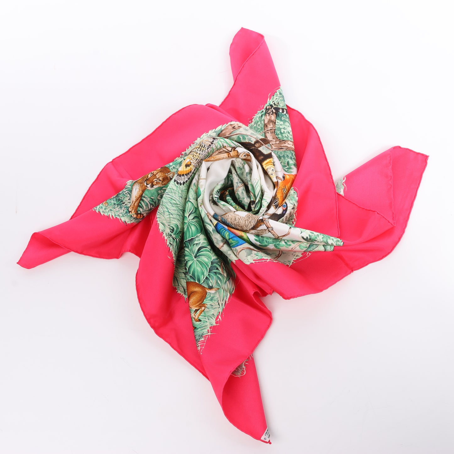 Hermès Carré 90 "EQUATEUR" 100% Silk Scarf in Pink
