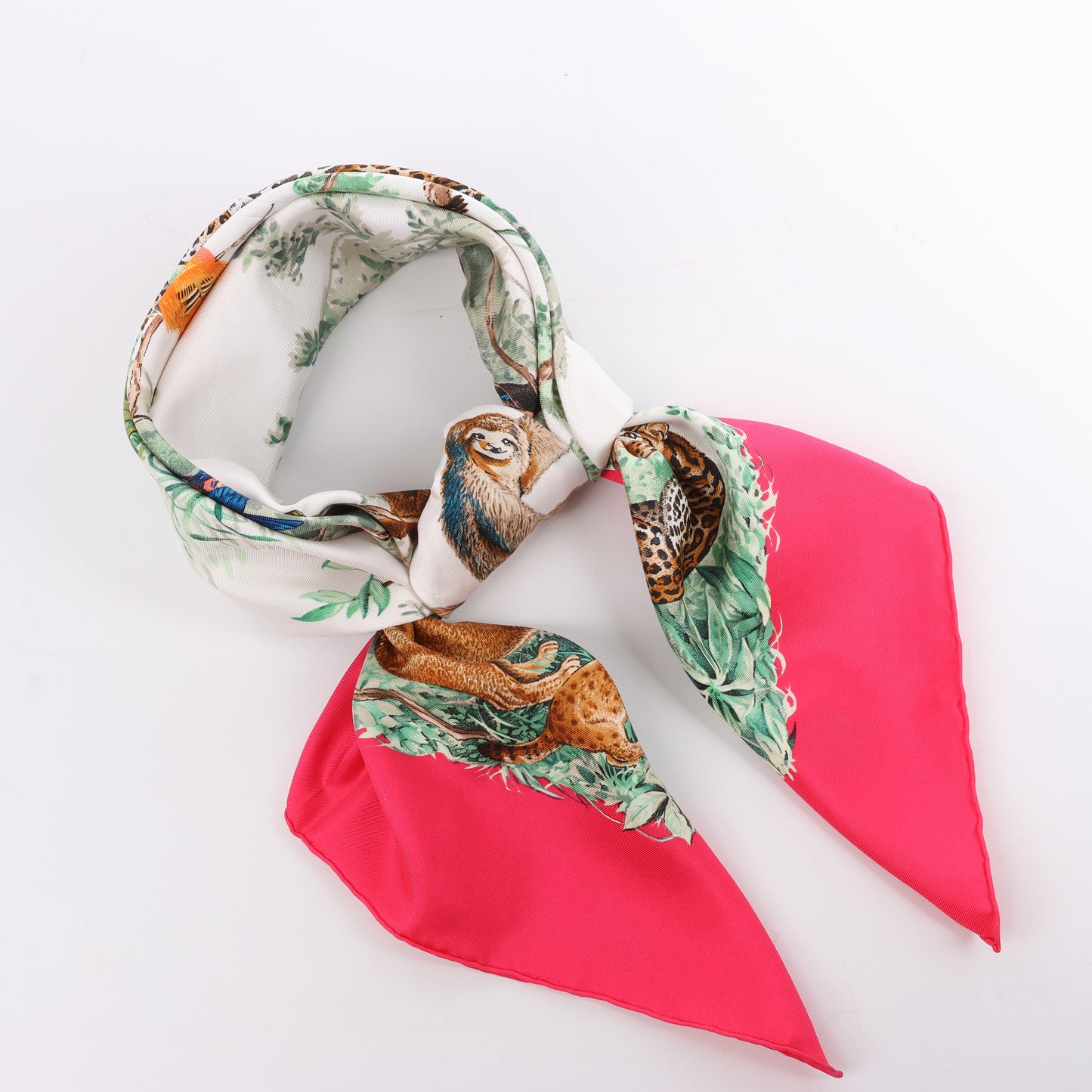Hermès Carré 90 "EQUATEUR" 100% Silk Scarf in Pink