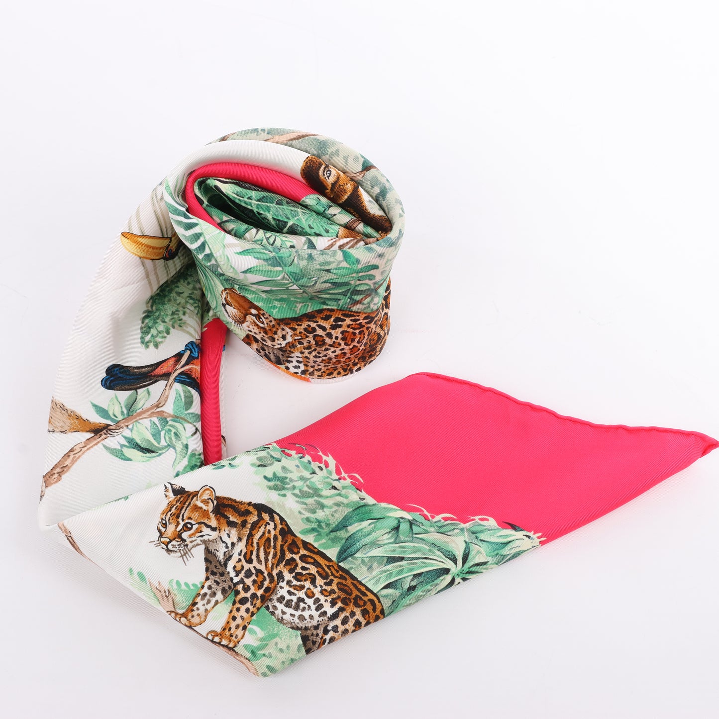 Hermès Carré 90 "EQUATEUR" 100% Silk Scarf in Pink