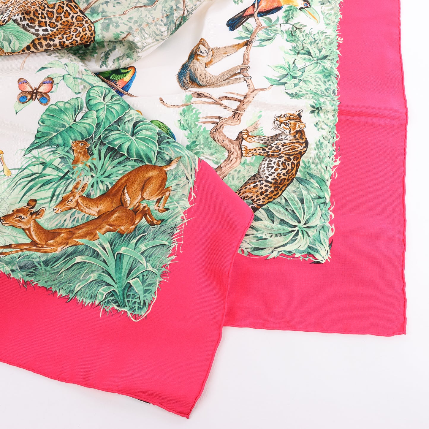 Hermès Carré 90 "EQUATEUR" 100% Silk Scarf in Pink