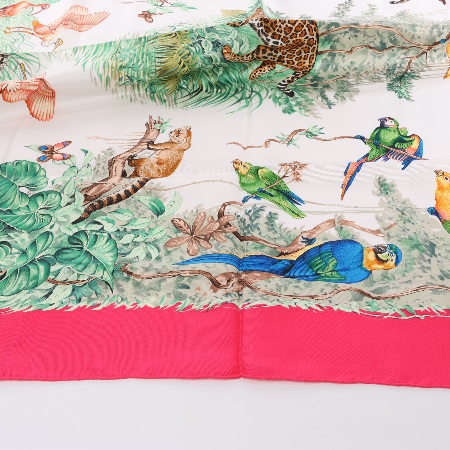 Hermès Carré 90 "EQUATEUR" 100% Silk Scarf in Pink