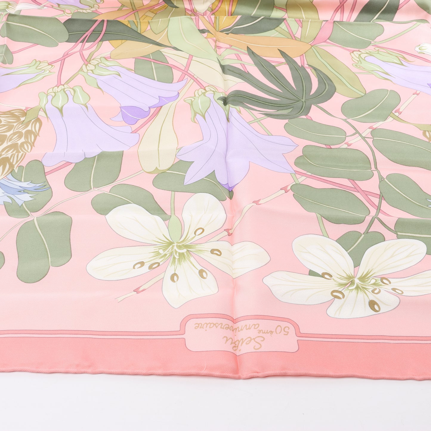 Hermès Carré 90 " Flora Graeca" 100% Silk Scarf in Pink