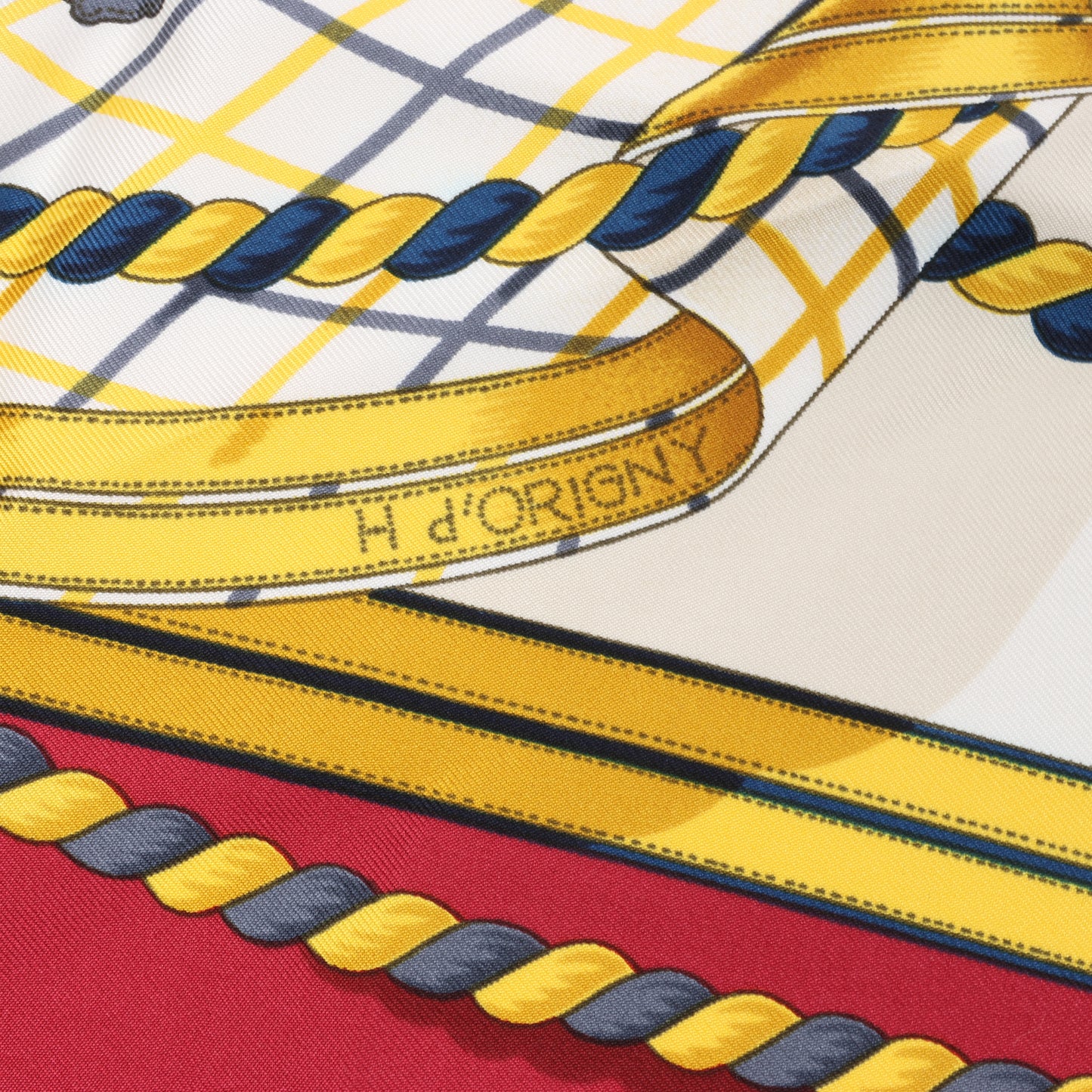 Hermès Carré 90 „GRANDE TENUE“ Seidentaschentuch in Burgund