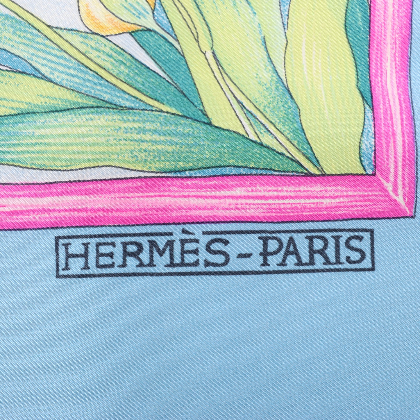 Hermès Carré 90 "Giverny Gardens" 100% Silk Scarf in Blue