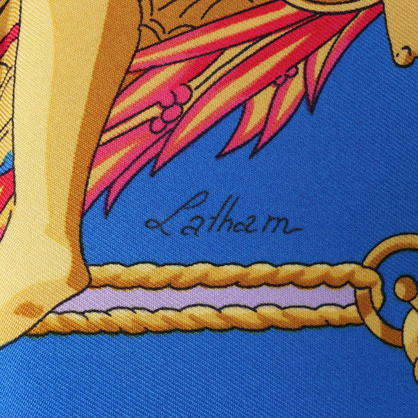 Hermès Carré 90 "HOMMAGE A CHARLES GARNIER" 100% Silk Scarf in Blue